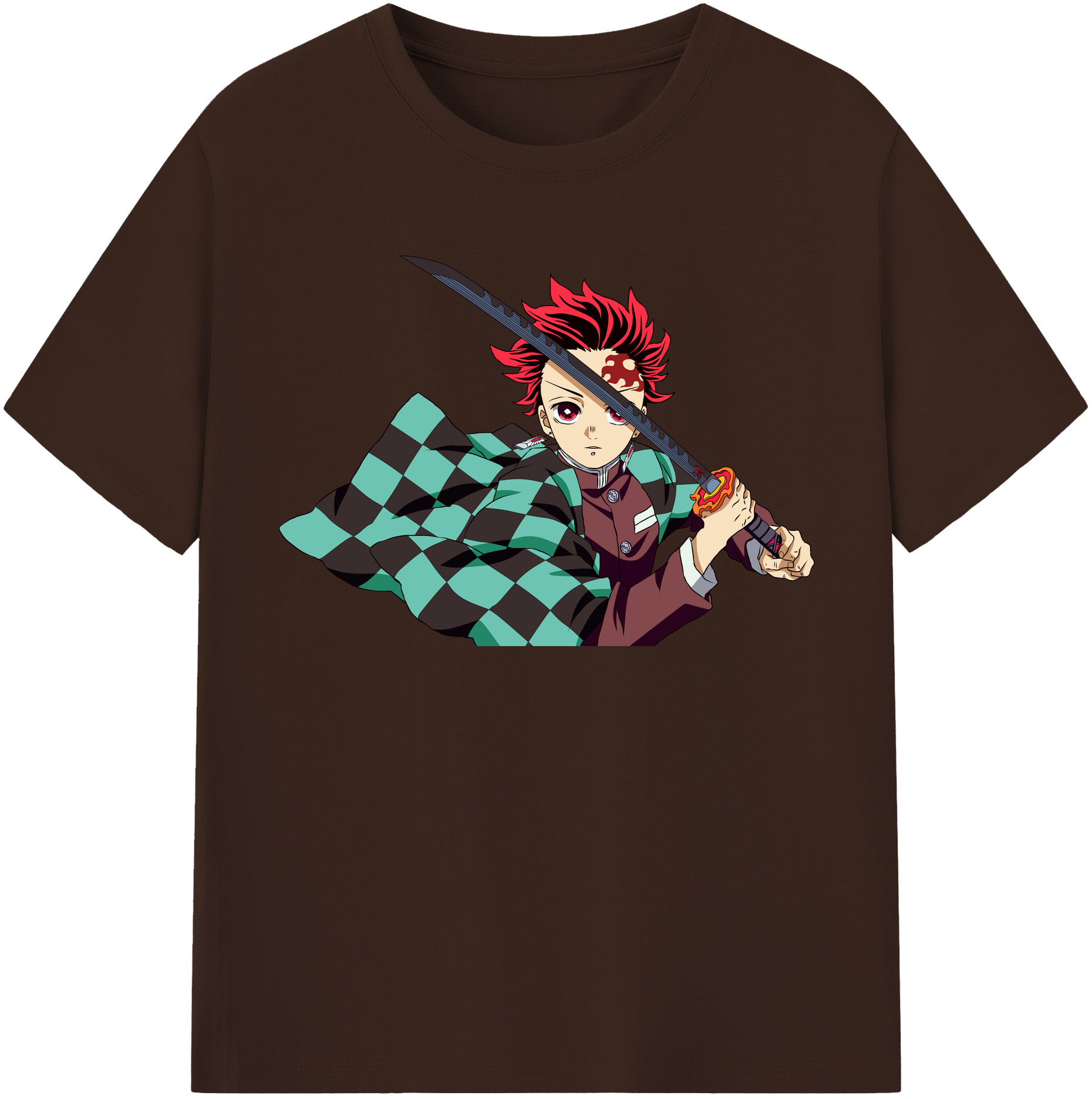 （画像用） 鬼滅の刃 竈門 炭治郎／かまど たんじろう Kamado Tanjirou 綿100％半袖Tシャツ（フロントプリント）