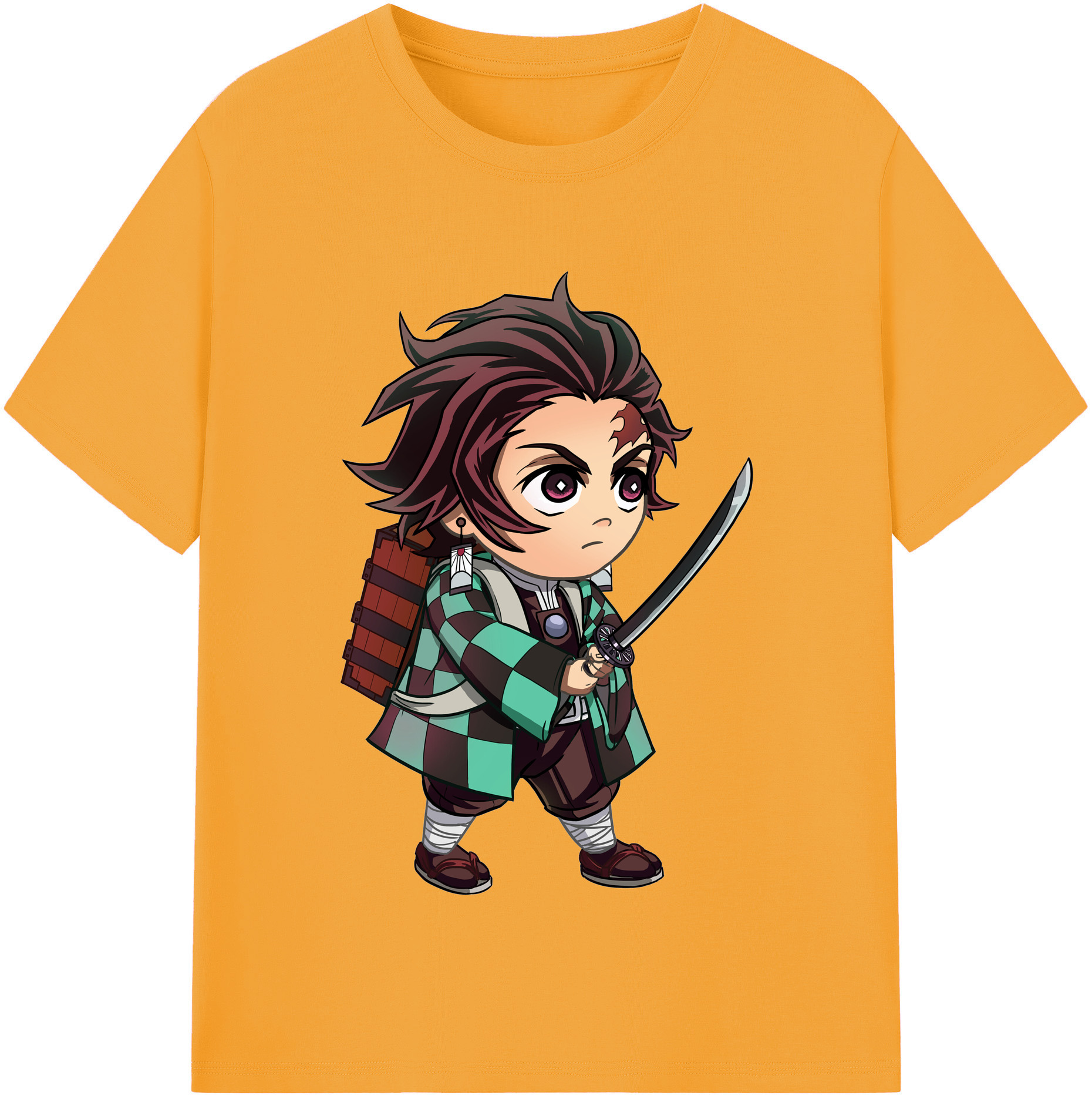 （画像用） 鬼滅の刃 竈門 炭治郎／かまど たんじろう Kamado Tanjirou 綿100％半袖Tシャツ（フロントプリント）