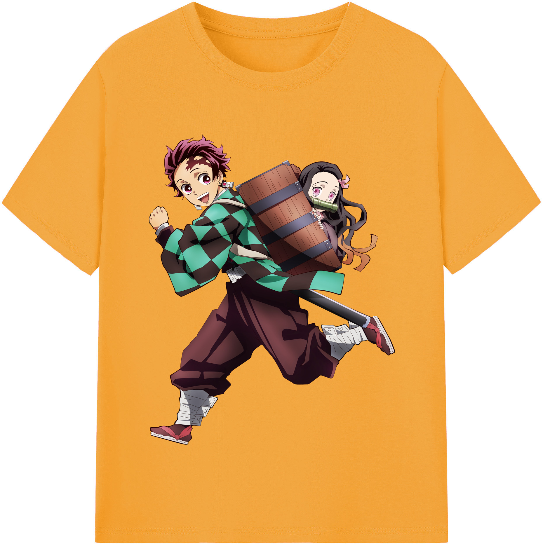 （画像用） 鬼滅の刃 竈門 炭治郎／かまど たんじろう Kamado Tanjirou 綿100％半袖Tシャツ（フロントプリント）