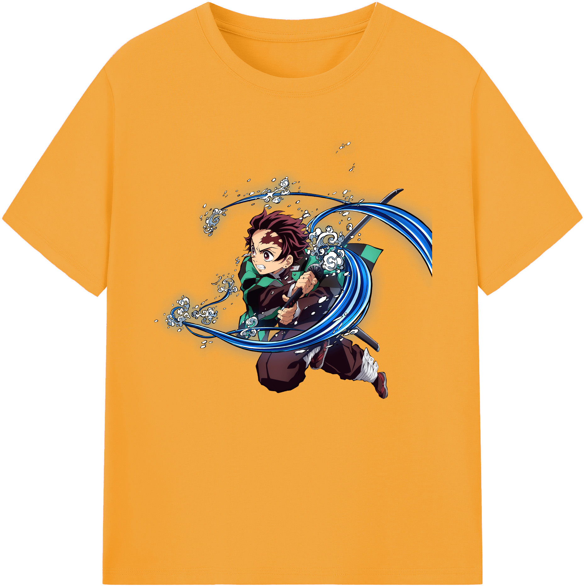 （画像用） 鬼滅の刃 竈門 炭治郎／かまど たんじろう Kamado Tanjirou 綿100％半袖Tシャツ（フロントプリント）