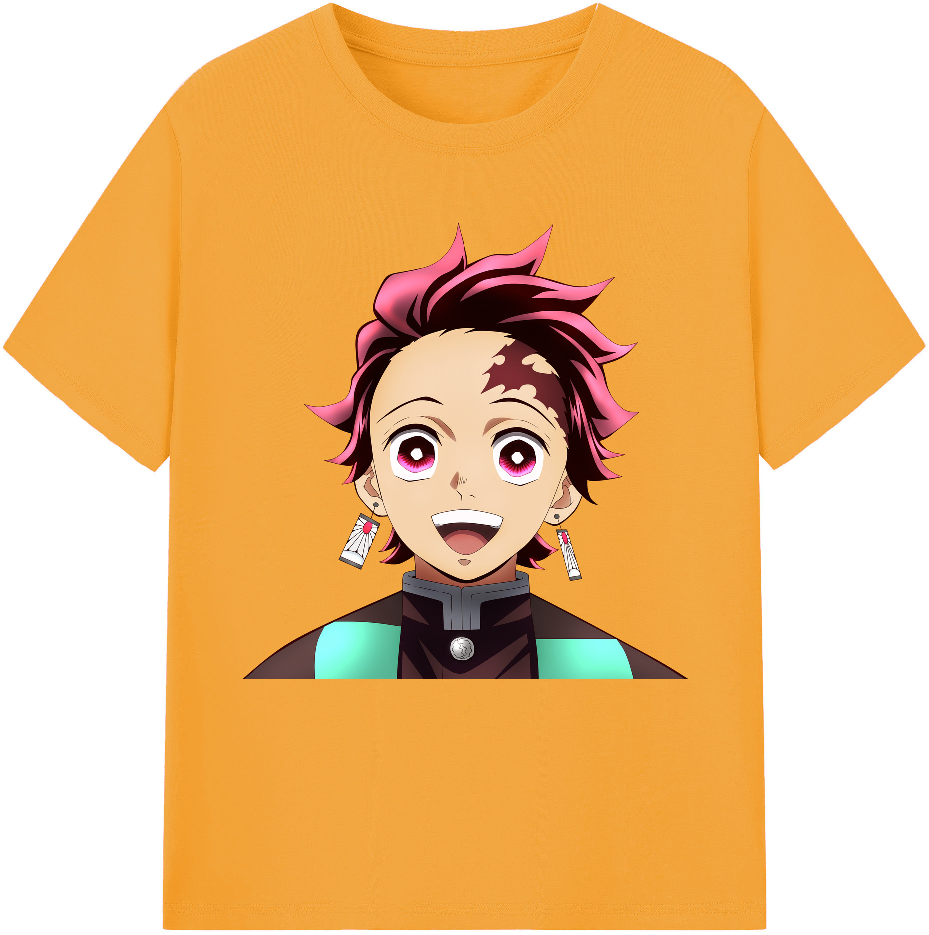 （画像用） 鬼滅の刃 竈門 炭治郎／かまど たんじろう Kamado Tanjirou 綿100％半袖Tシャツ（フロントプリント）