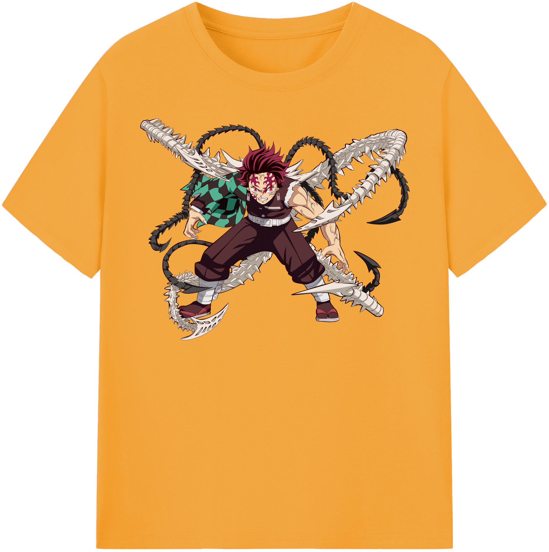 （画像用） 鬼滅の刃 竈門 炭治郎／かまど たんじろう Kamado Tanjirou 綿100％半袖Tシャツ（フロントプリント）