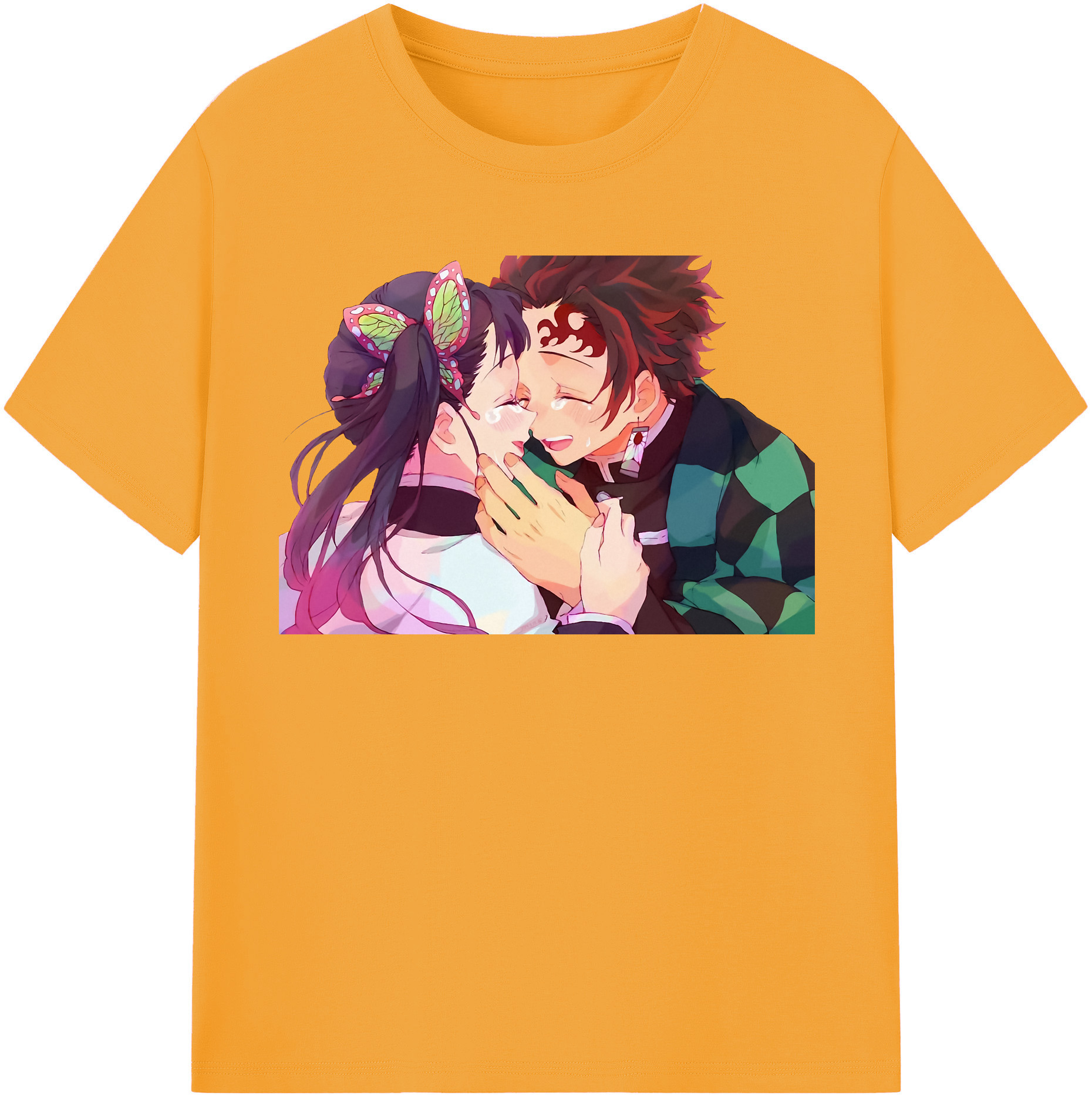 （画像用） 鬼滅の刃 竈門 炭治郎／かまど たんじろう Kamado Tanjirou 綿100％半袖Tシャツ（フロントプリント）