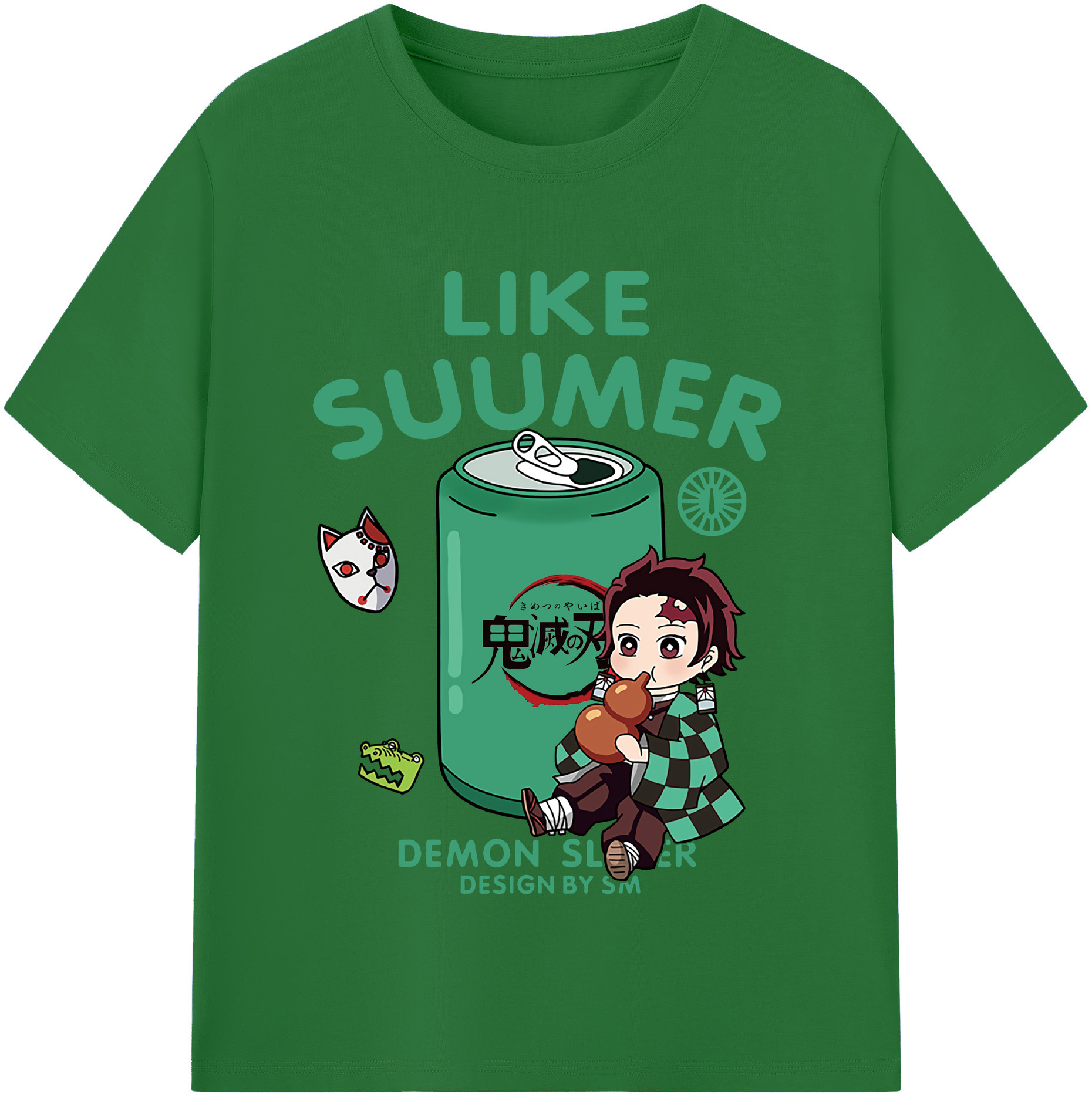 （画像用） 鬼滅の刃 竈門 炭治郎／かまど たんじろう Kamado Tanjirou 綿100％半袖Tシャツ（フロントプリント）