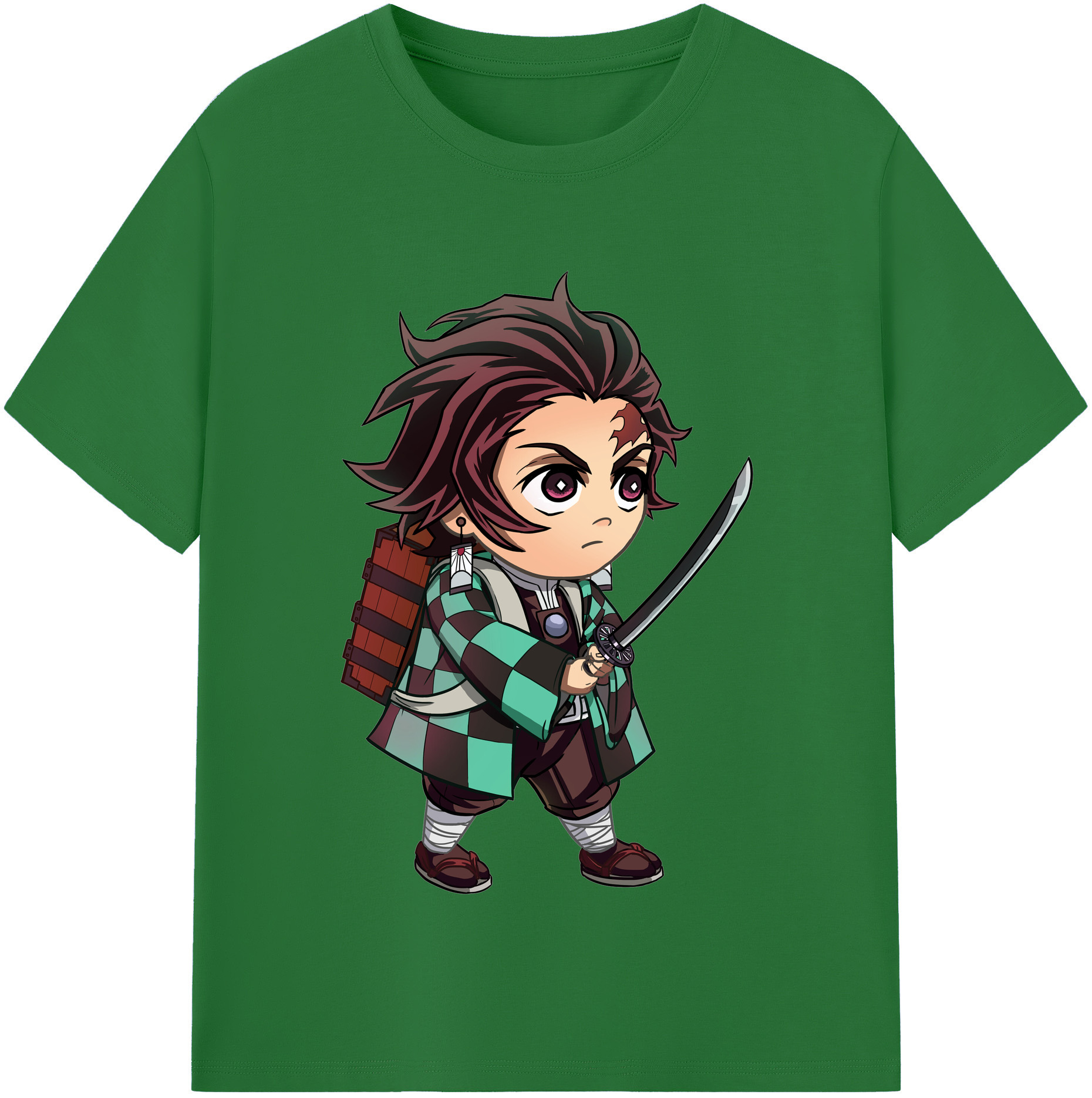 （画像用） 鬼滅の刃 竈門 炭治郎／かまど たんじろう Kamado Tanjirou 綿100％半袖Tシャツ（フロントプリント）