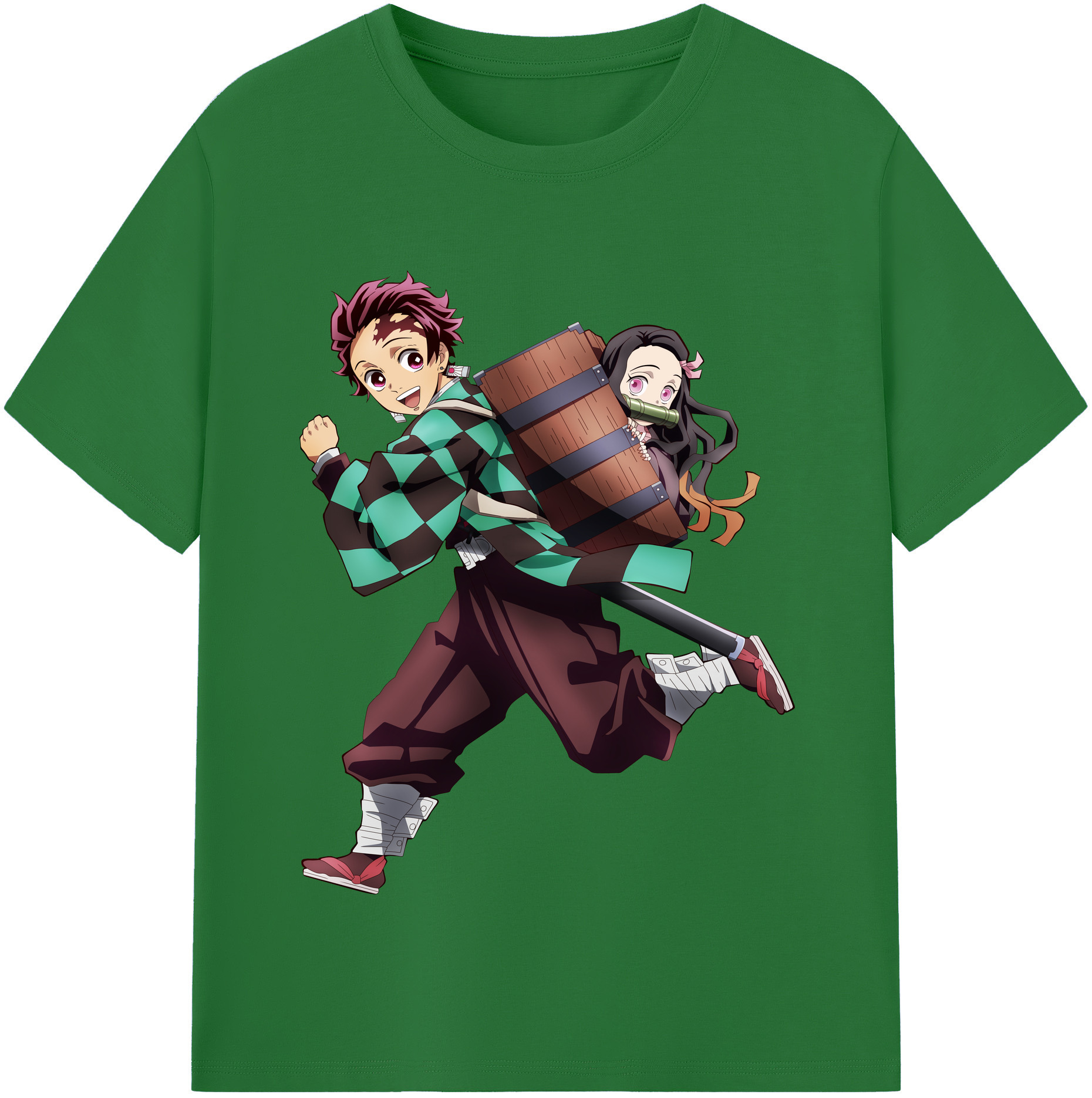 （画像用） 鬼滅の刃 竈門 炭治郎／かまど たんじろう Kamado Tanjirou 綿100％半袖Tシャツ（フロントプリント）