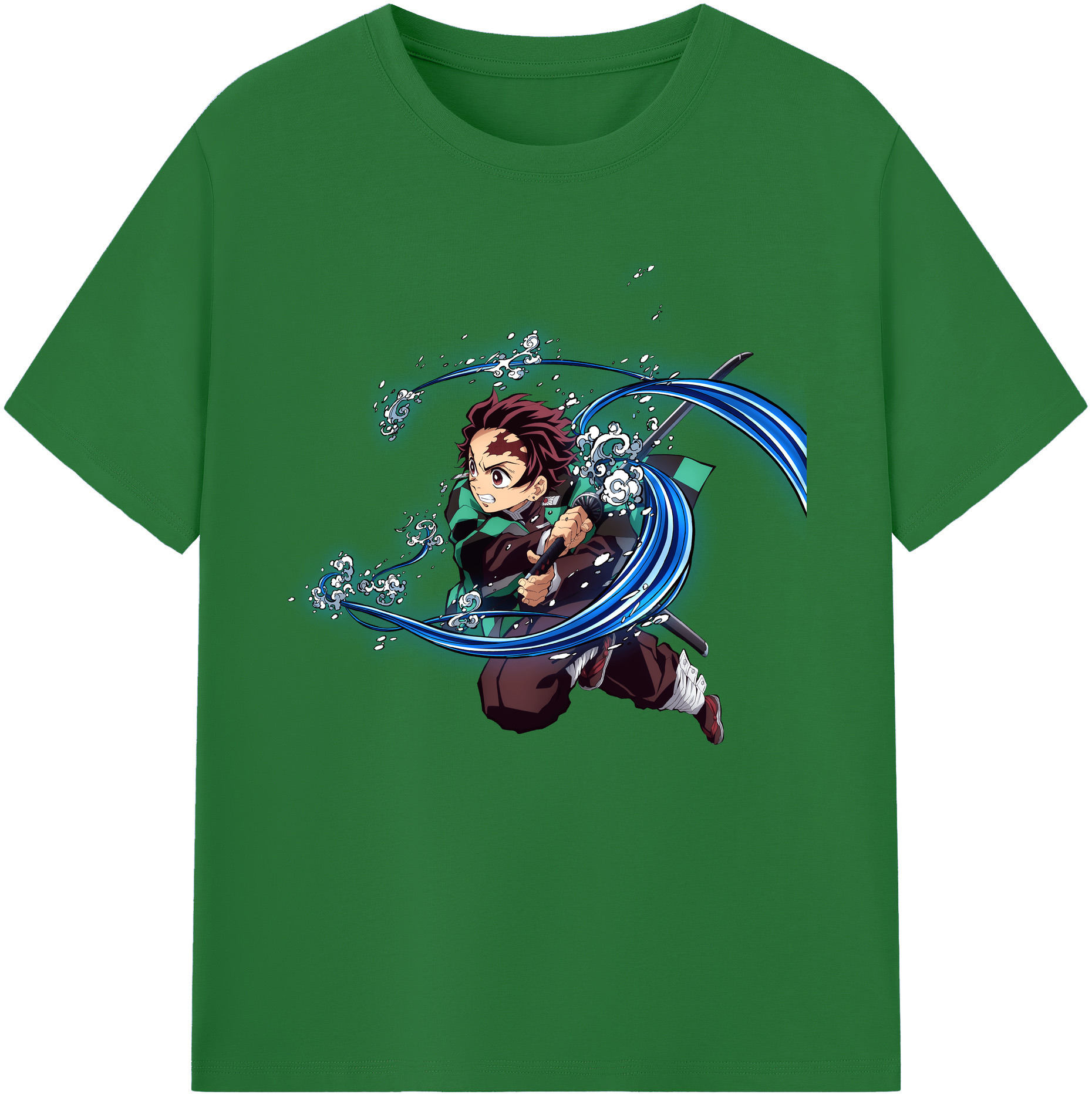 （画像用） 鬼滅の刃 竈門 炭治郎／かまど たんじろう Kamado Tanjirou 綿100％半袖Tシャツ（フロントプリント）