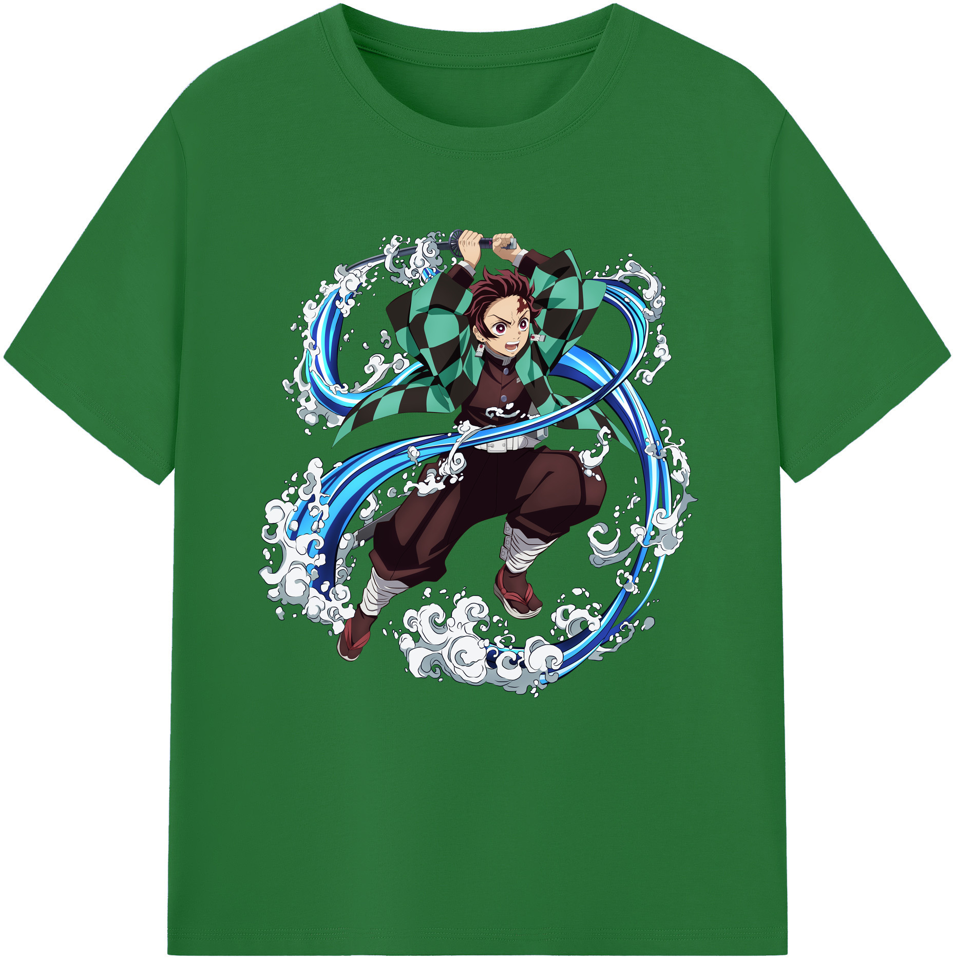 （画像用） 鬼滅の刃 竈門 炭治郎／かまど たんじろう Kamado Tanjirou 綿100％半袖Tシャツ（フロントプリント）