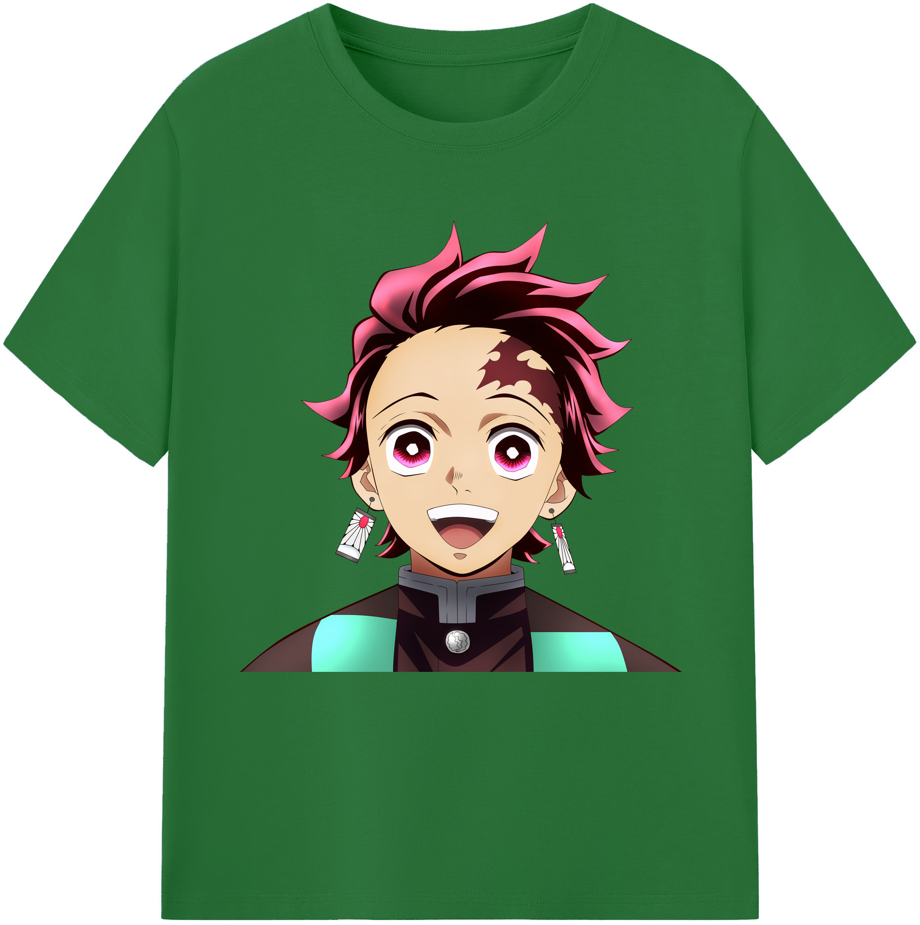 （画像用） 鬼滅の刃 竈門 炭治郎／かまど たんじろう Kamado Tanjirou 綿100％半袖Tシャツ（フロントプリント）