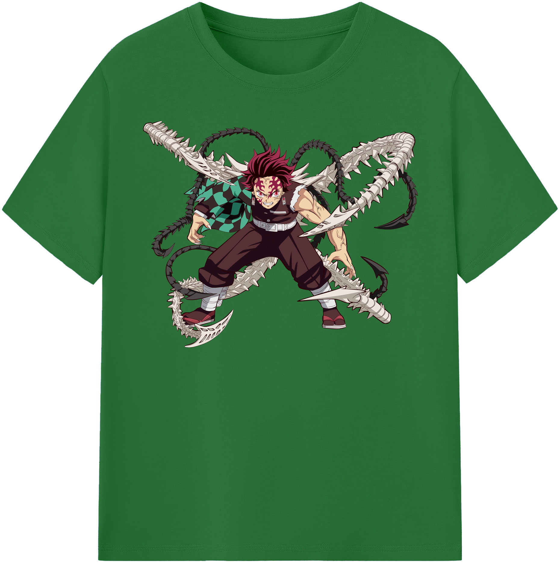 （画像用） 鬼滅の刃 竈門 炭治郎／かまど たんじろう Kamado Tanjirou 綿100％半袖Tシャツ（フロントプリント）