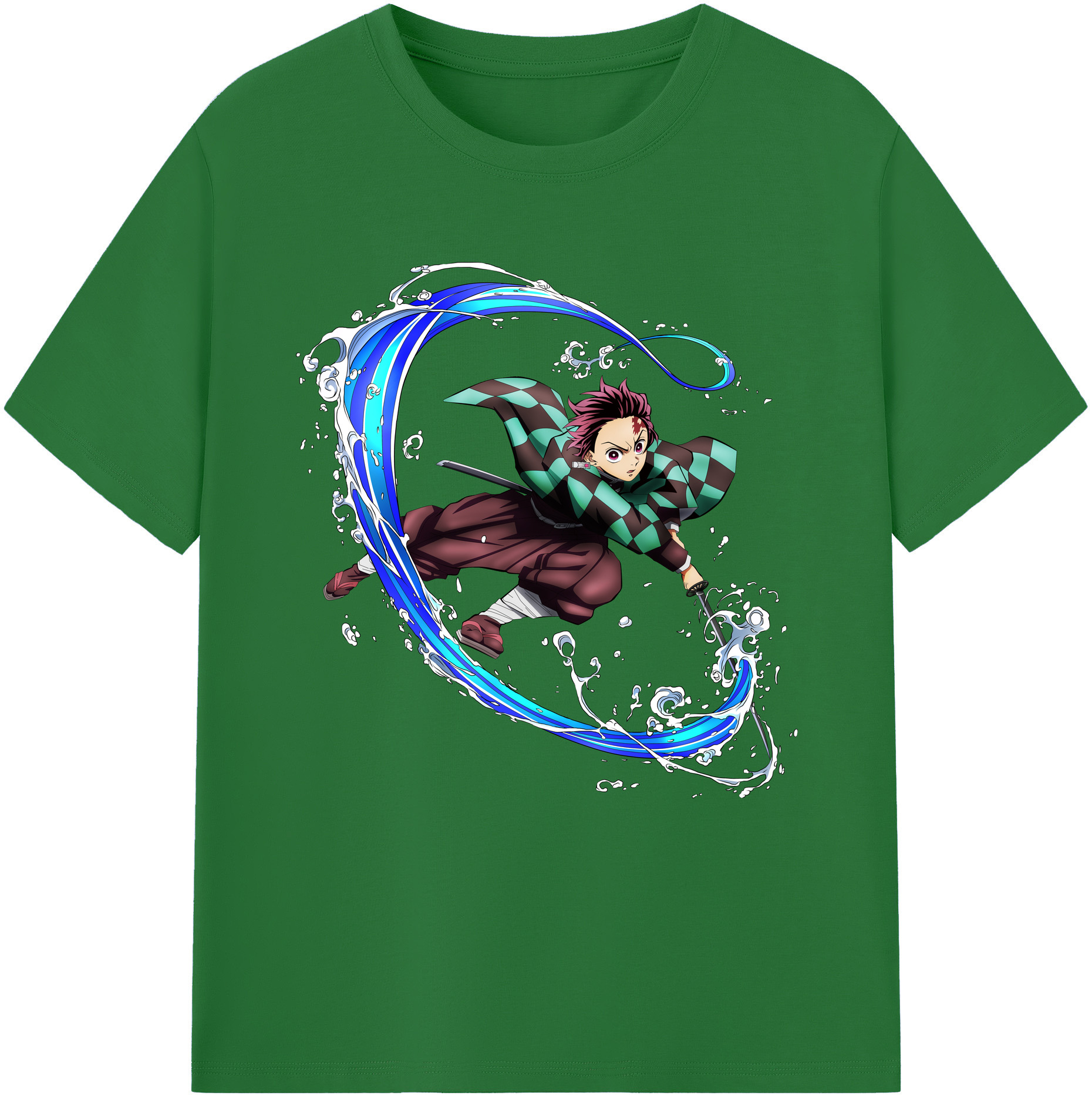（画像用） 鬼滅の刃 竈門 炭治郎／かまど たんじろう Kamado Tanjirou 綿100％半袖Tシャツ（フロントプリント）