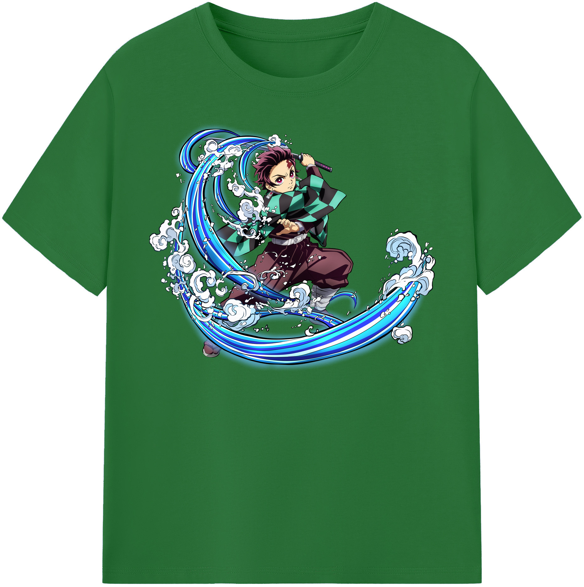 （画像用） 鬼滅の刃 竈門 炭治郎／かまど たんじろう Kamado Tanjirou 綿100％半袖Tシャツ（フロントプリント）