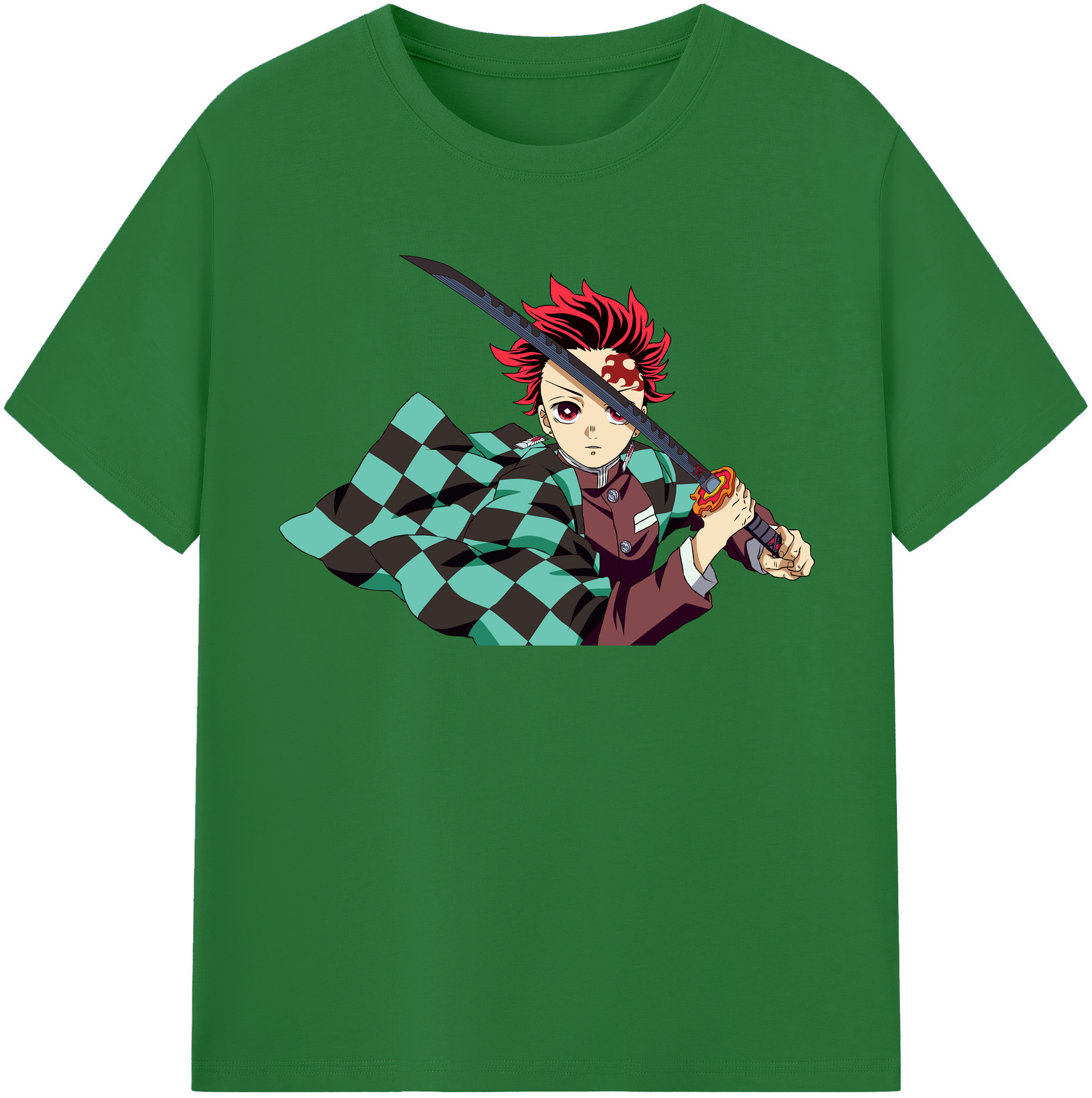（画像用） 鬼滅の刃 竈門 炭治郎／かまど たんじろう Kamado Tanjirou 綿100％半袖Tシャツ（フロントプリント）