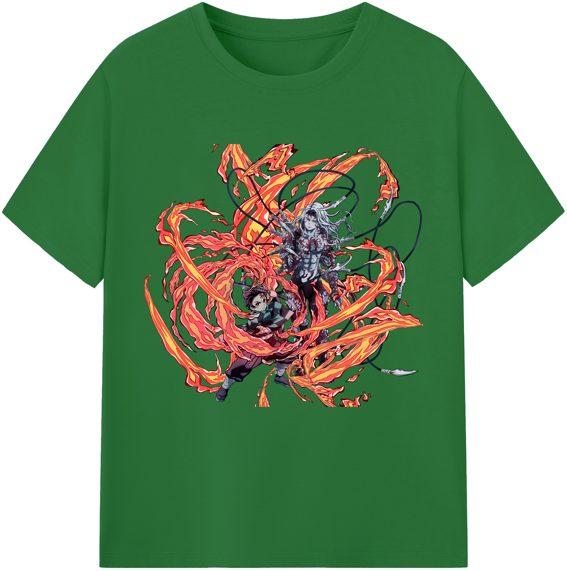 （画像用） 鬼滅の刃 竈門 炭治郎／かまど たんじろう Kamado Tanjirou 綿100％半袖Tシャツ（フロントプリント）
