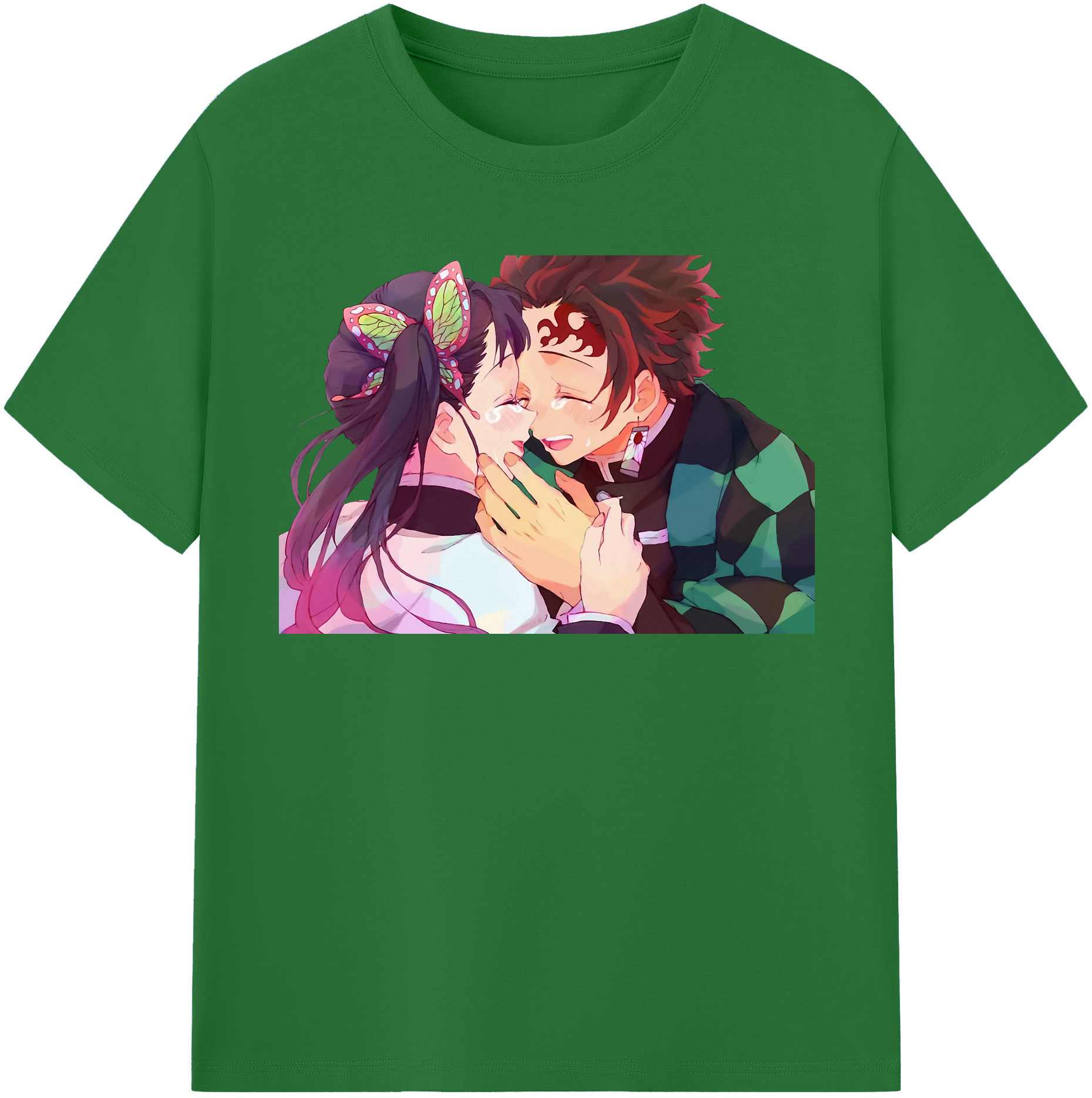（画像用） 鬼滅の刃 竈門 炭治郎／かまど たんじろう Kamado Tanjirou 綿100％半袖Tシャツ（フロントプリント）
