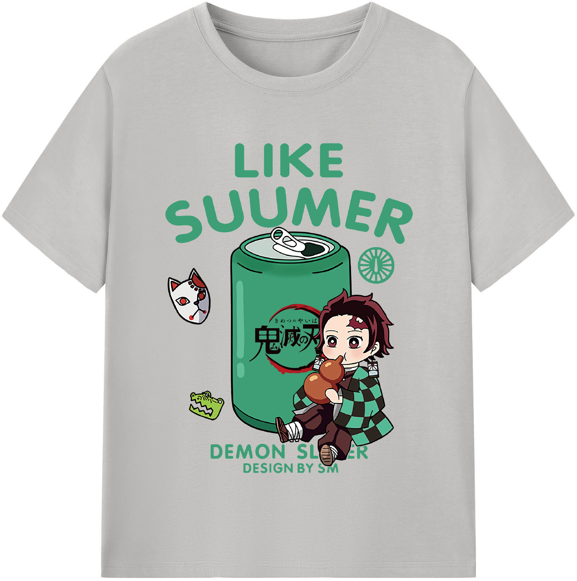 （画像用） 鬼滅の刃 竈門 炭治郎／かまど たんじろう Kamado Tanjirou 綿100％半袖Tシャツ（フロントプリント）