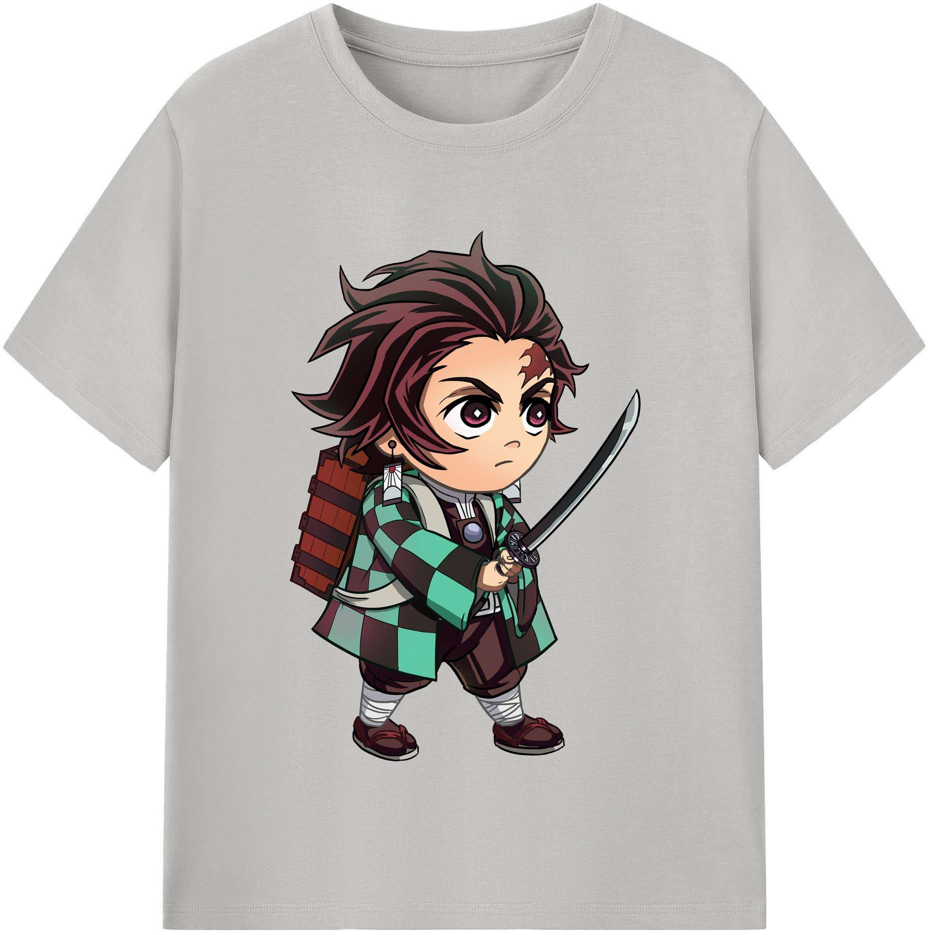 （画像用） 鬼滅の刃 竈門 炭治郎／かまど たんじろう Kamado Tanjirou 綿100％半袖Tシャツ（フロントプリント）