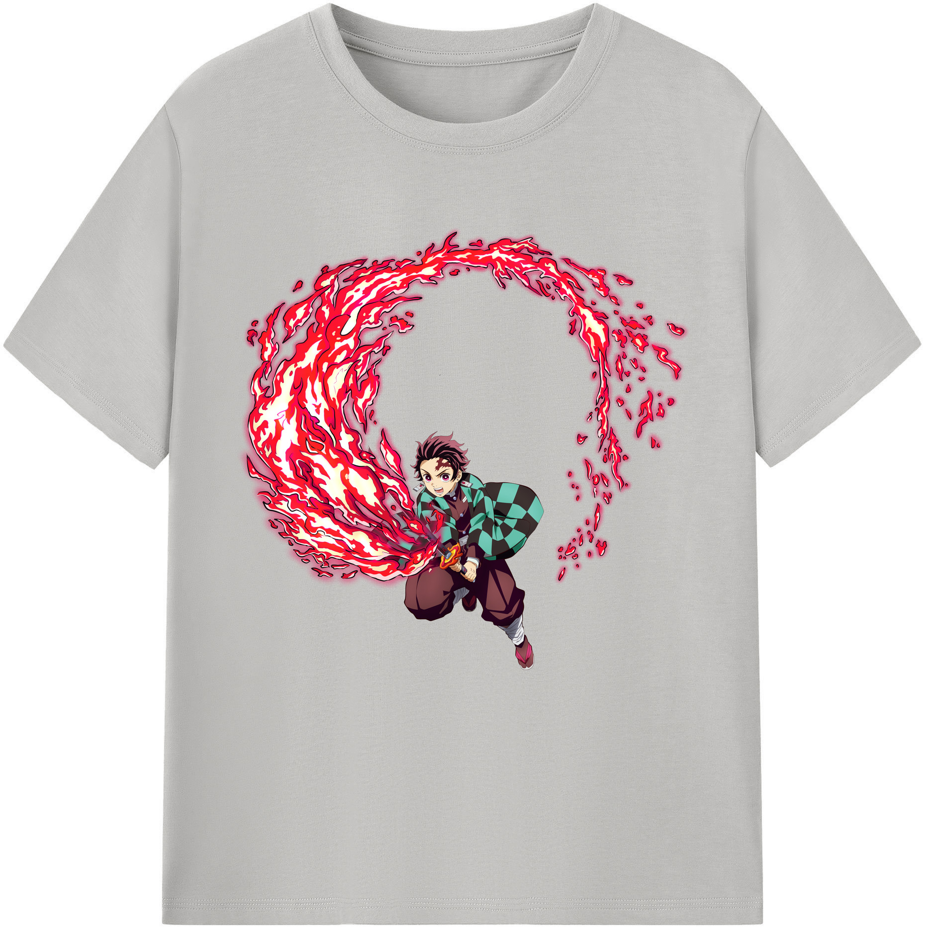（画像用） 鬼滅の刃 竈門 炭治郎／かまど たんじろう Kamado Tanjirou 綿100％半袖Tシャツ（フロントプリント）