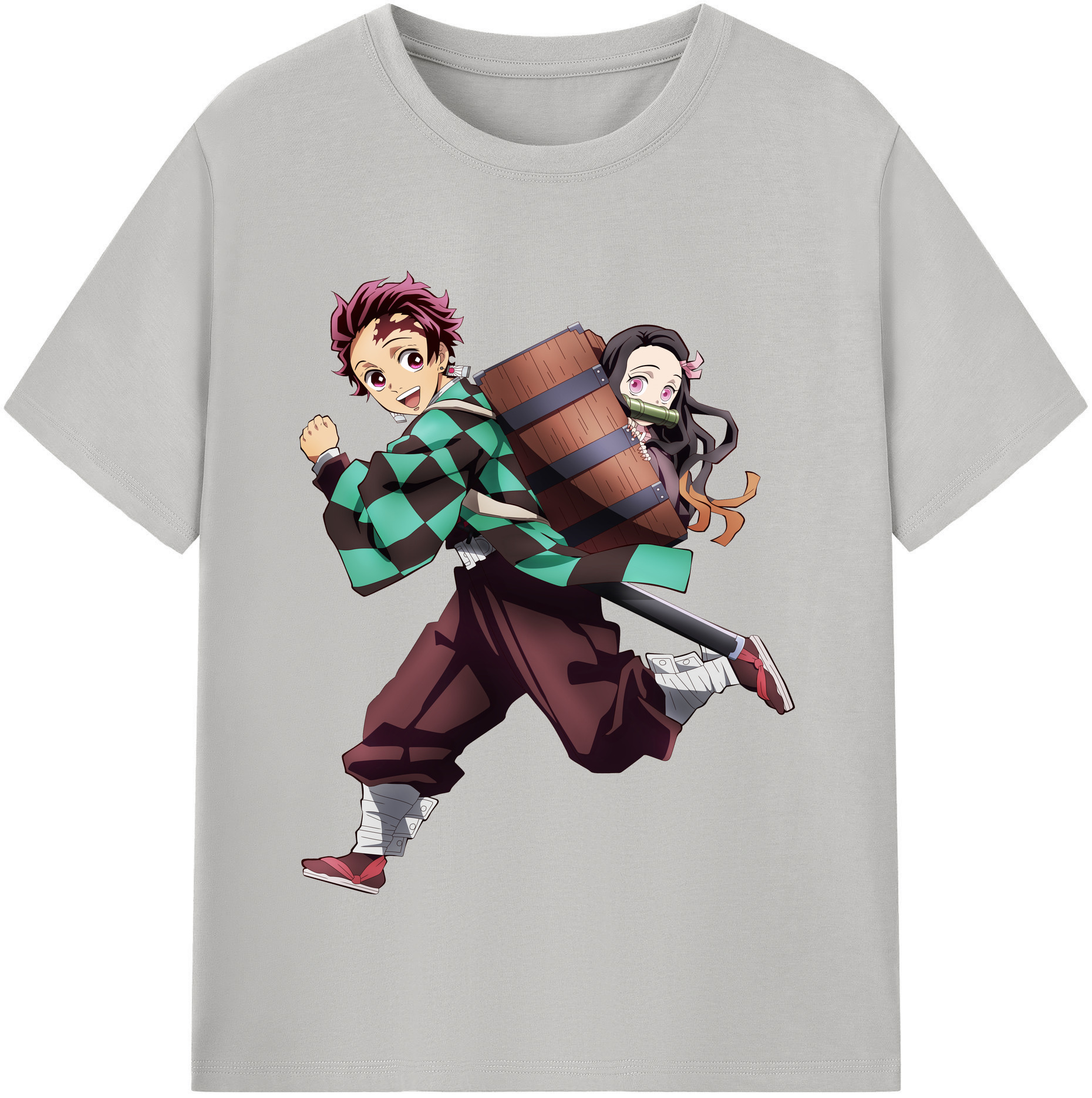 （画像用） 鬼滅の刃 竈門 炭治郎／かまど たんじろう Kamado Tanjirou 綿100％半袖Tシャツ（フロントプリント）