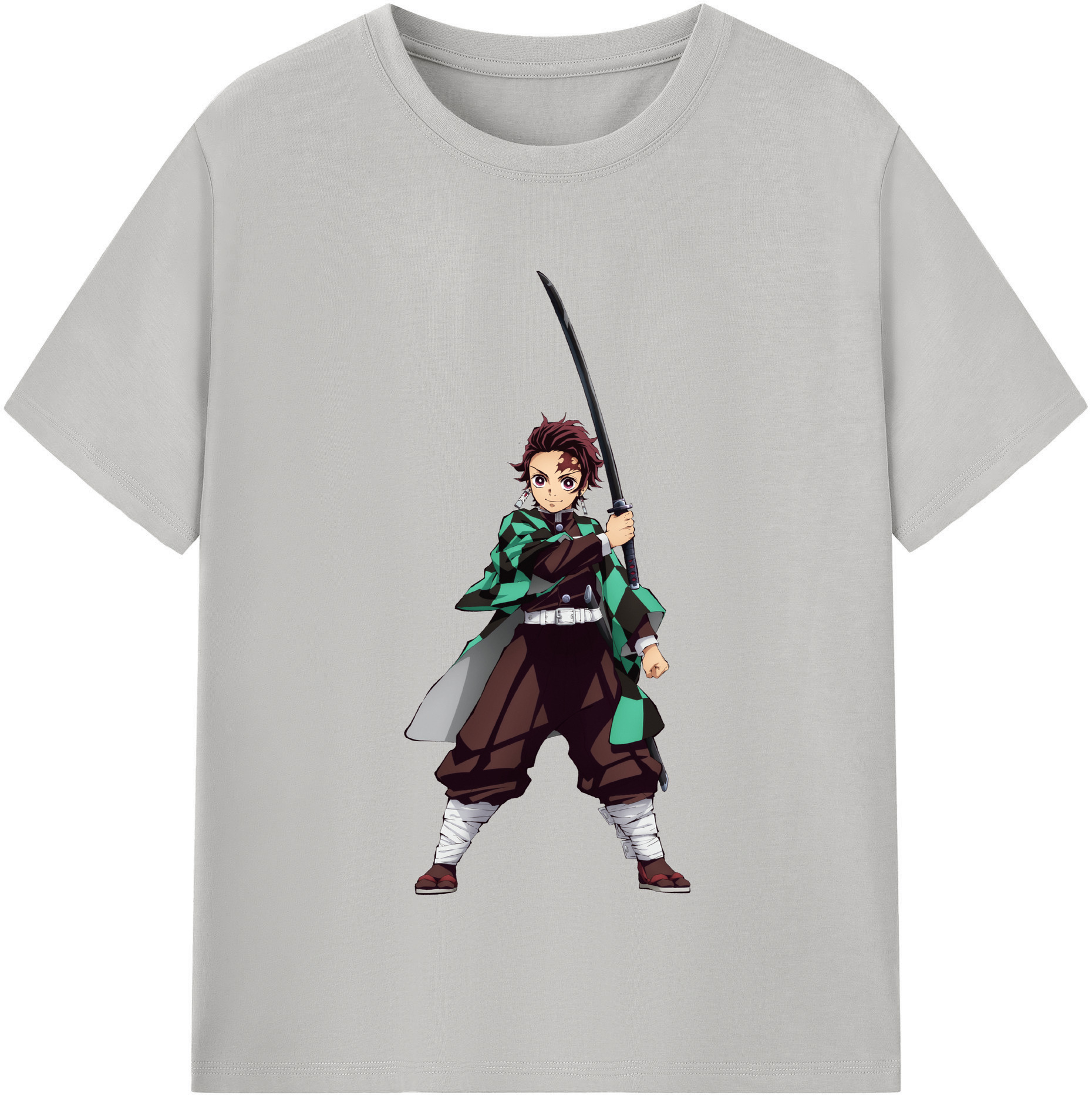 （画像用） 鬼滅の刃 竈門 炭治郎／かまど たんじろう Kamado Tanjirou 綿100％半袖Tシャツ（フロントプリント）