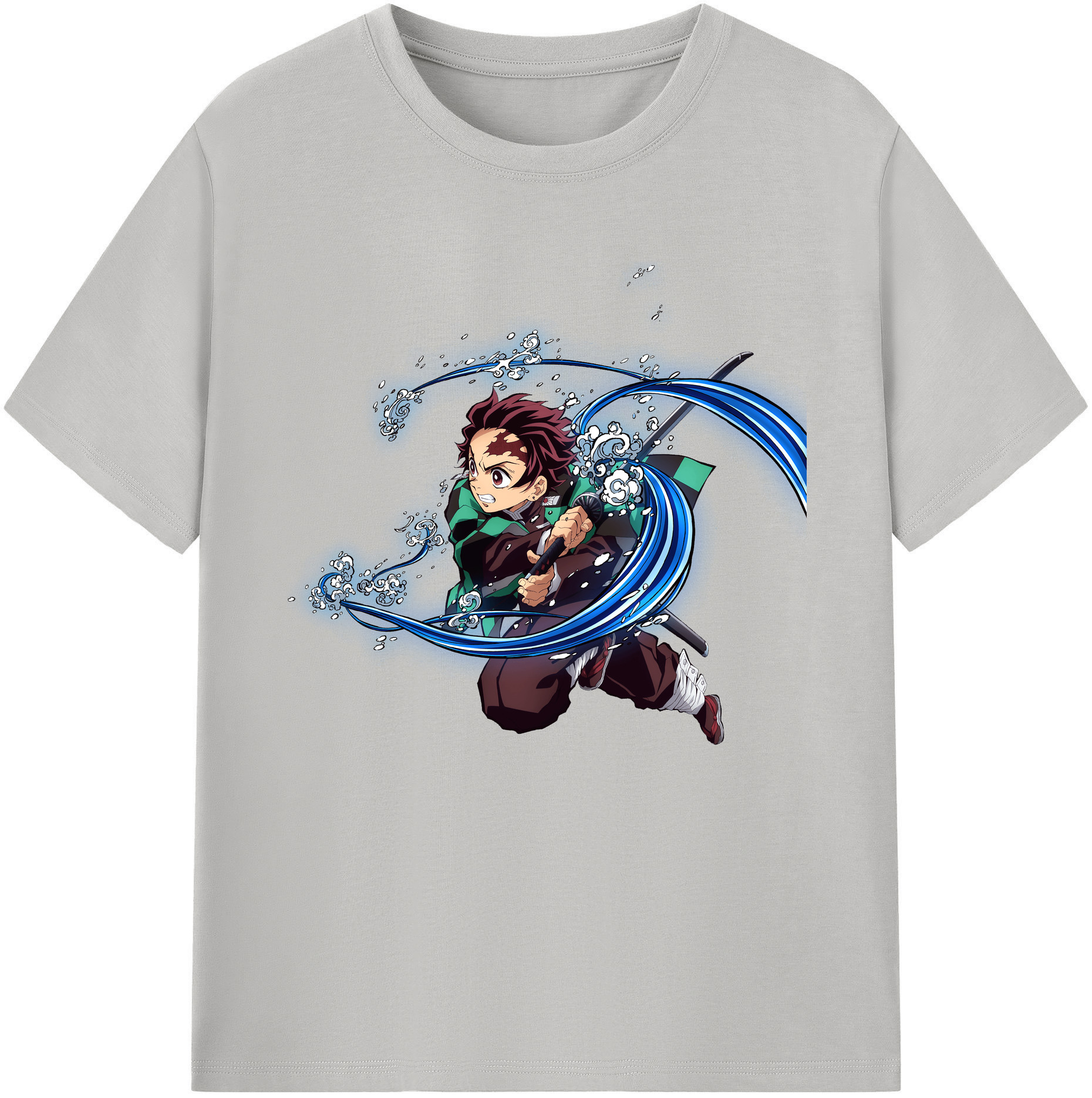 （画像用） 鬼滅の刃 竈門 炭治郎／かまど たんじろう Kamado Tanjirou 綿100％半袖Tシャツ（フロントプリント）