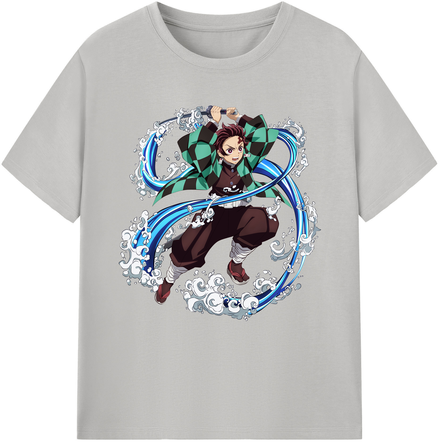 （画像用） 鬼滅の刃 竈門 炭治郎／かまど たんじろう Kamado Tanjirou 綿100％半袖Tシャツ（フロントプリント）