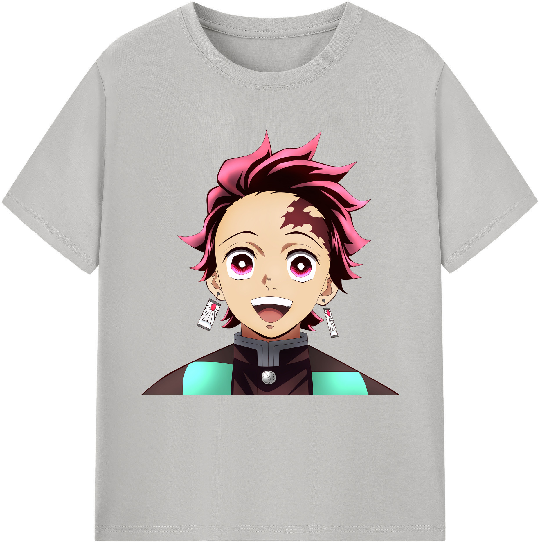 （画像用） 鬼滅の刃 竈門 炭治郎／かまど たんじろう Kamado Tanjirou 綿100％半袖Tシャツ（フロントプリント）