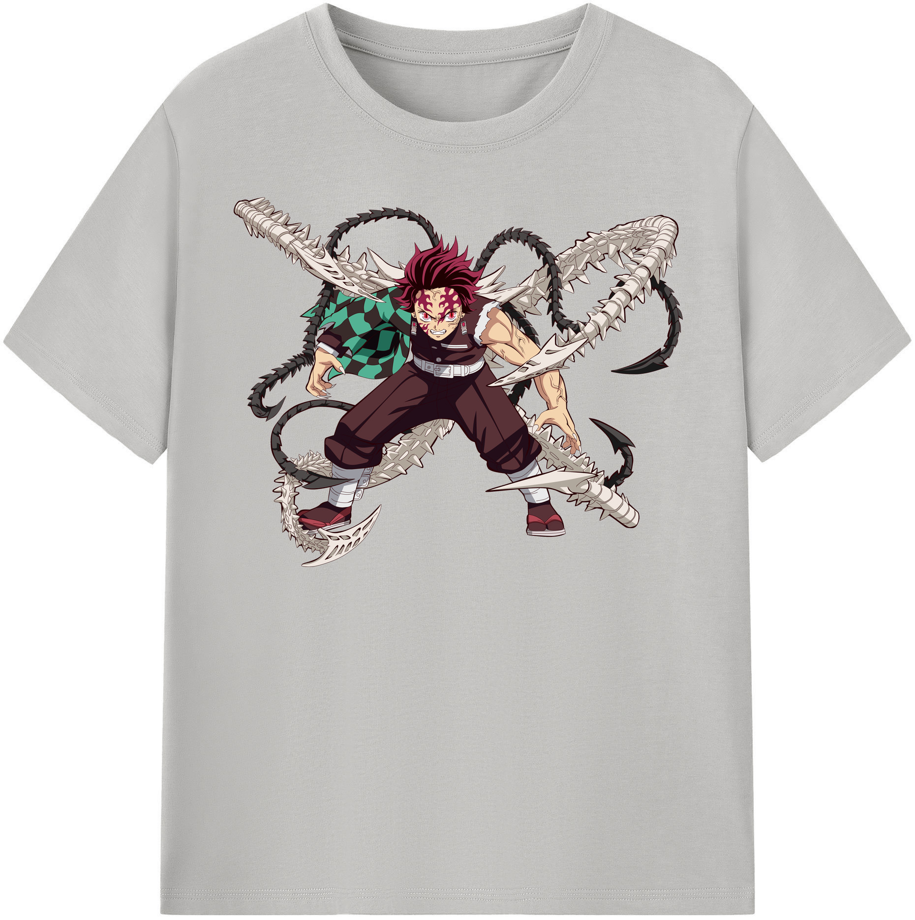 （画像用） 鬼滅の刃 竈門 炭治郎／かまど たんじろう Kamado Tanjirou 綿100％半袖Tシャツ（フロントプリント）
