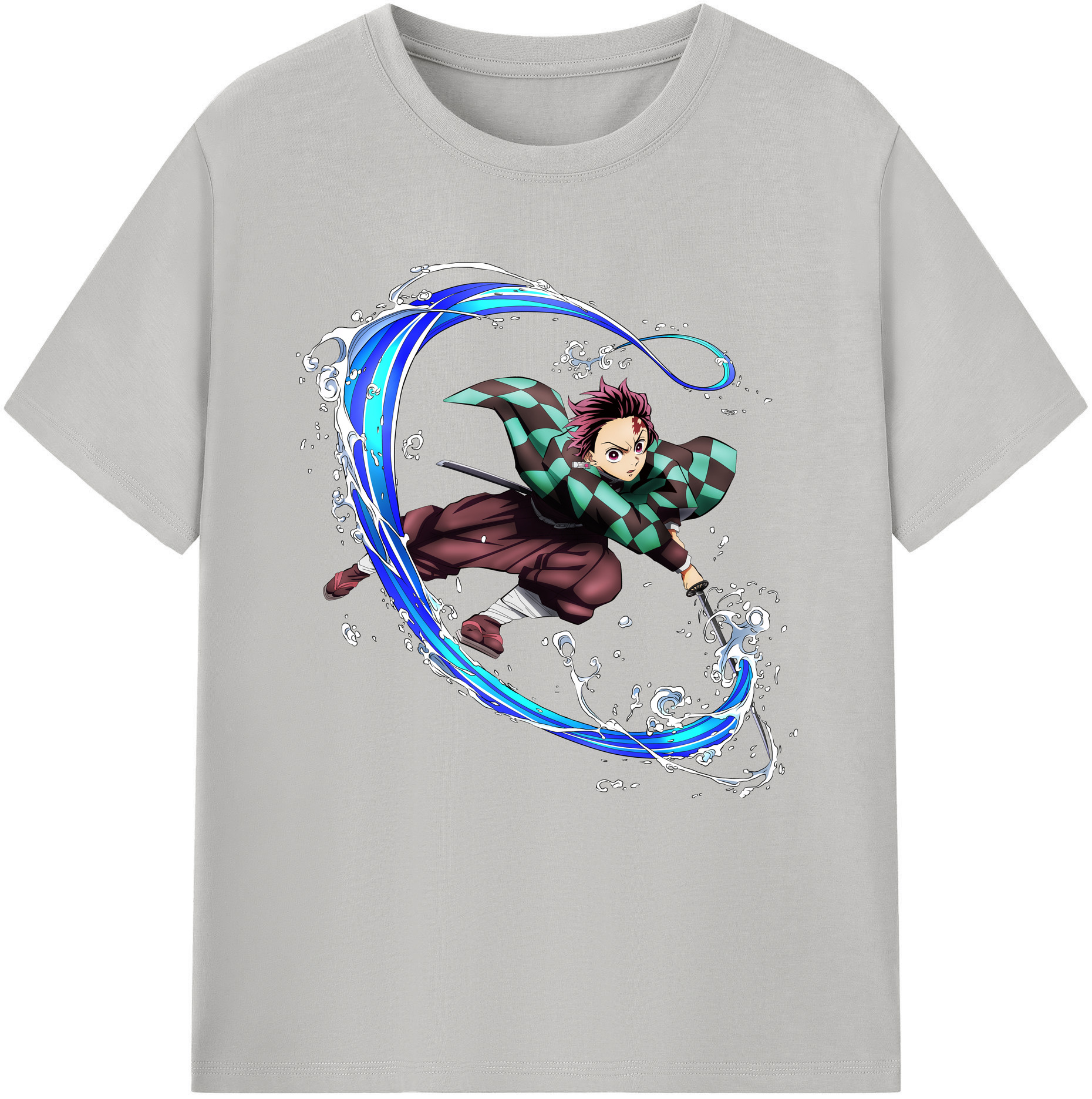 （画像用） 鬼滅の刃 竈門 炭治郎／かまど たんじろう Kamado Tanjirou 綿100％半袖Tシャツ（フロントプリント）