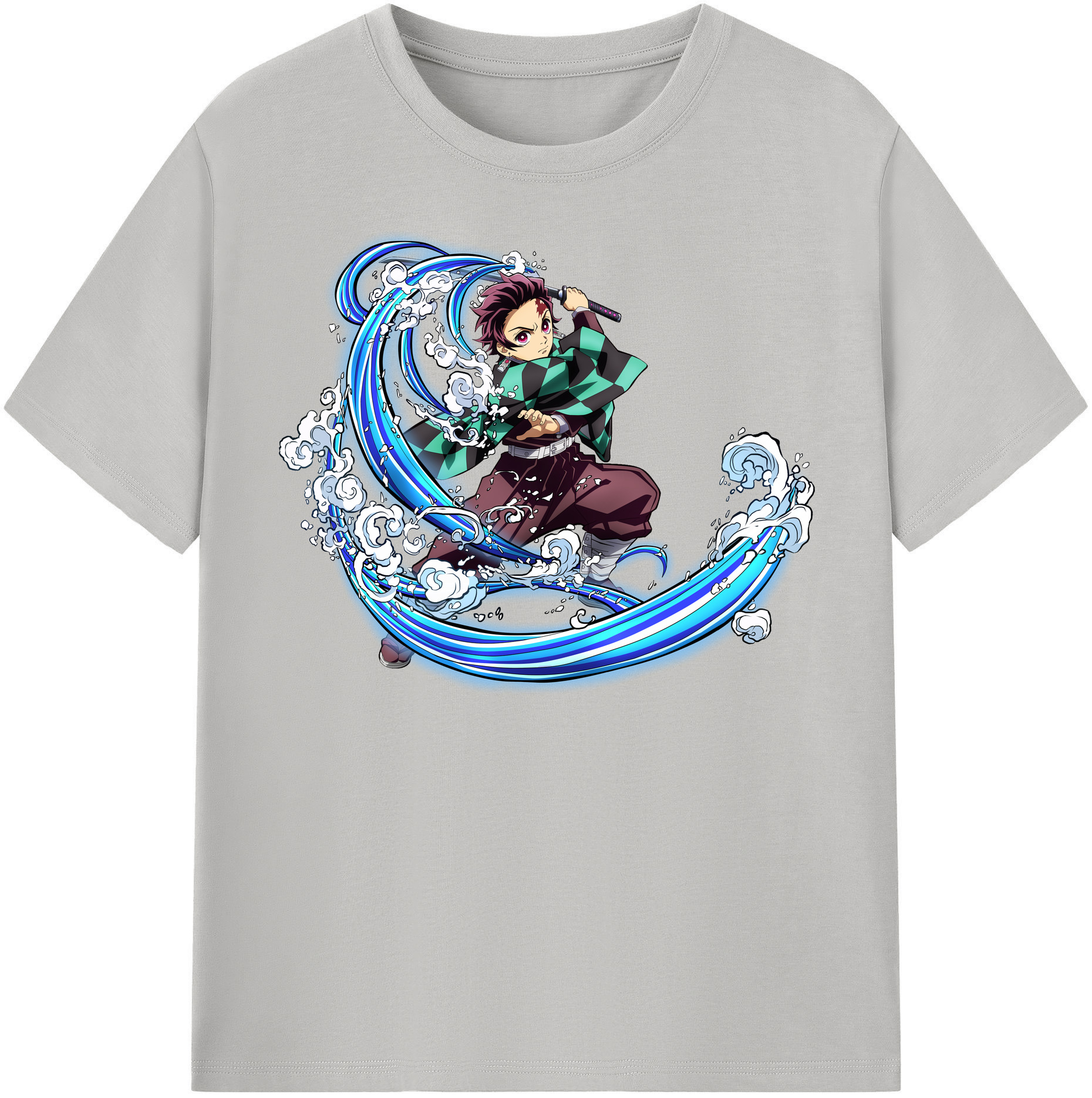 （画像用） 鬼滅の刃 竈門 炭治郎／かまど たんじろう Kamado Tanjirou 綿100％半袖Tシャツ（フロントプリント）
