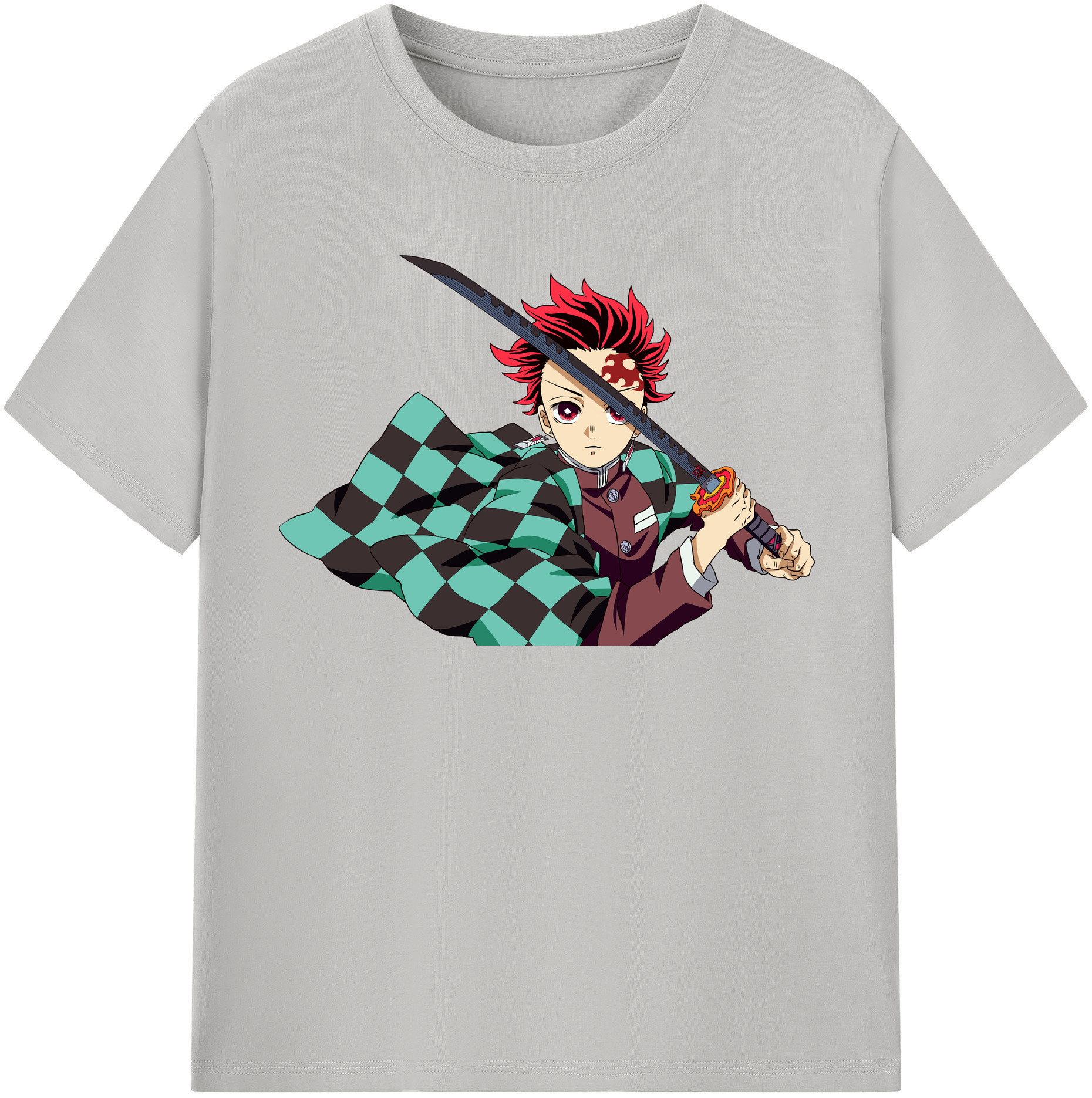 （画像用） 鬼滅の刃 竈門 炭治郎／かまど たんじろう Kamado Tanjirou 綿100％半袖Tシャツ（フロントプリント）