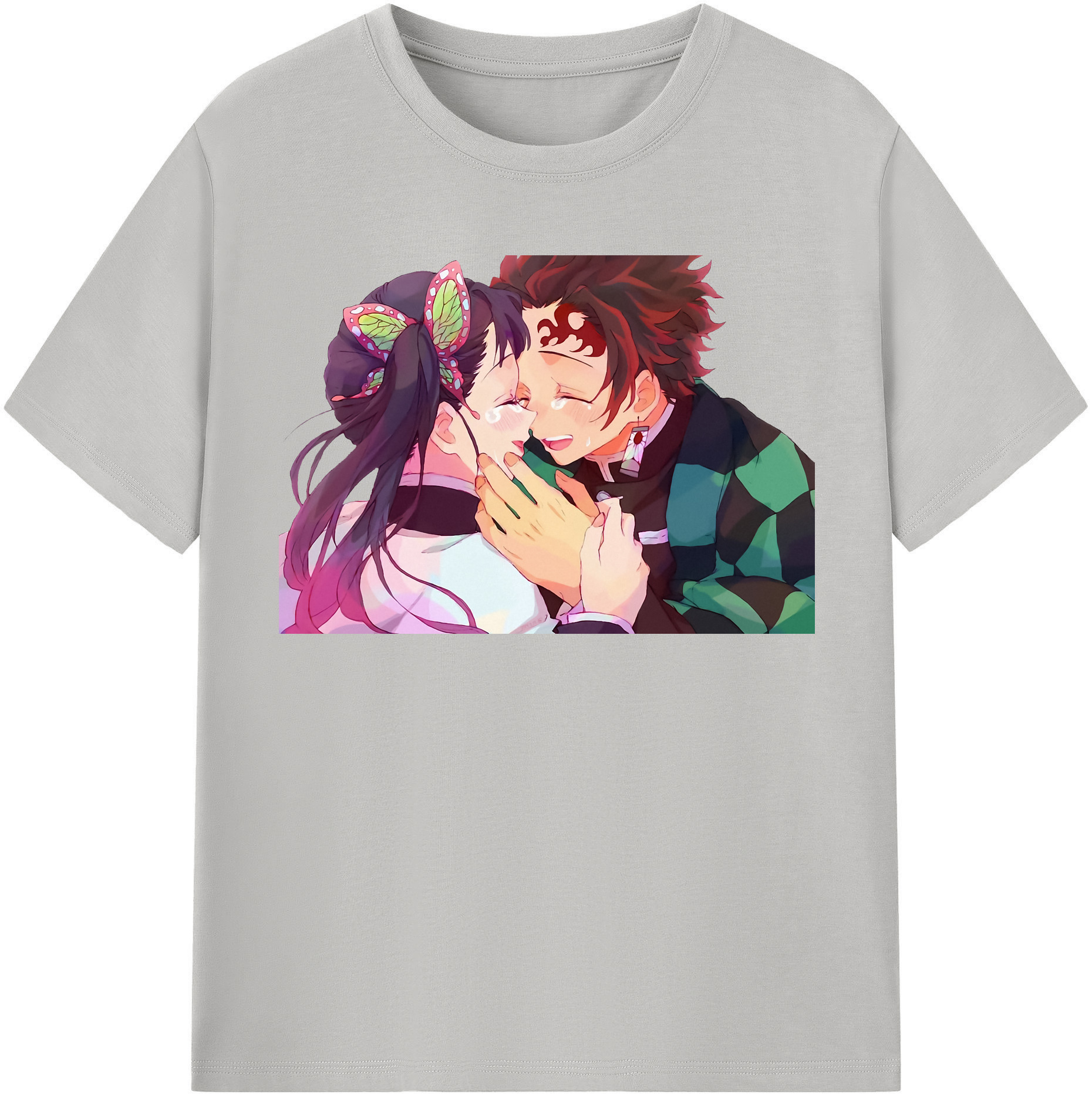 （画像用） 鬼滅の刃 竈門 炭治郎／かまど たんじろう Kamado Tanjirou 綿100％半袖Tシャツ（フロントプリント）