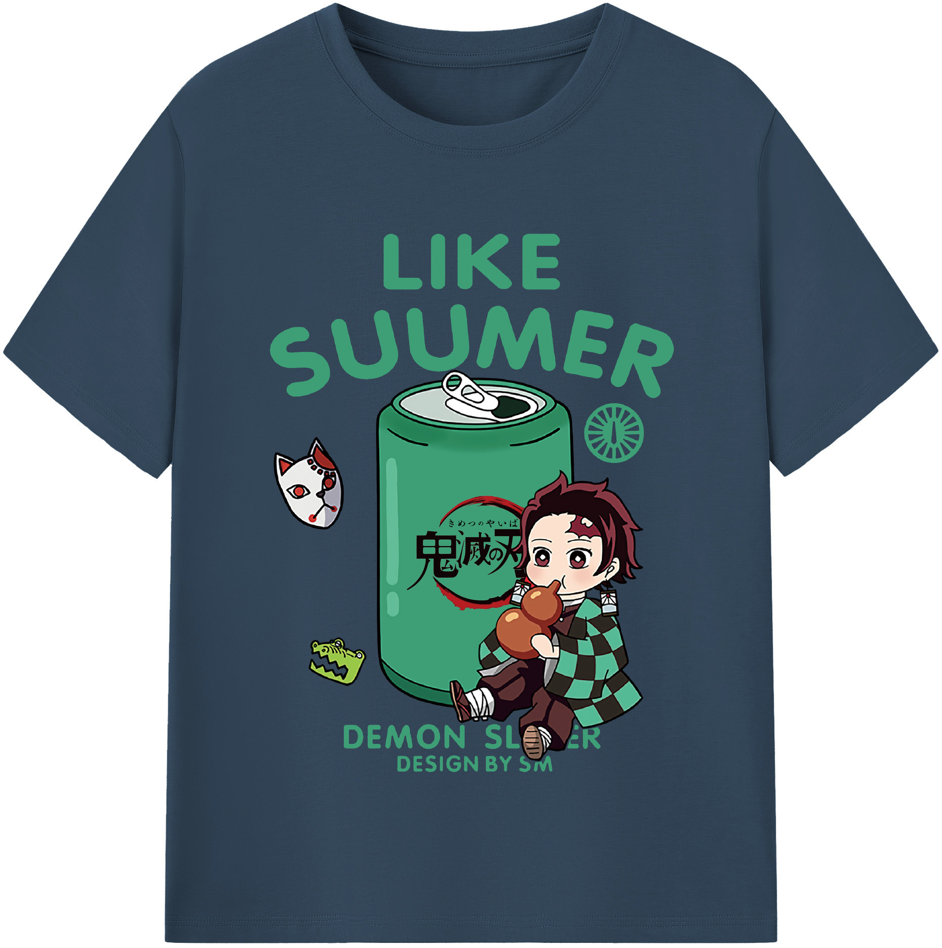 （画像用） 鬼滅の刃 竈門 炭治郎／かまど たんじろう Kamado Tanjirou 綿100％半袖Tシャツ（フロントプリント）