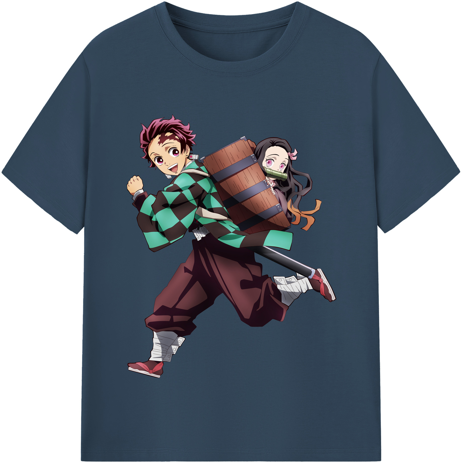 （画像用） 鬼滅の刃 竈門 炭治郎／かまど たんじろう Kamado Tanjirou 綿100％半袖Tシャツ（フロントプリント）
