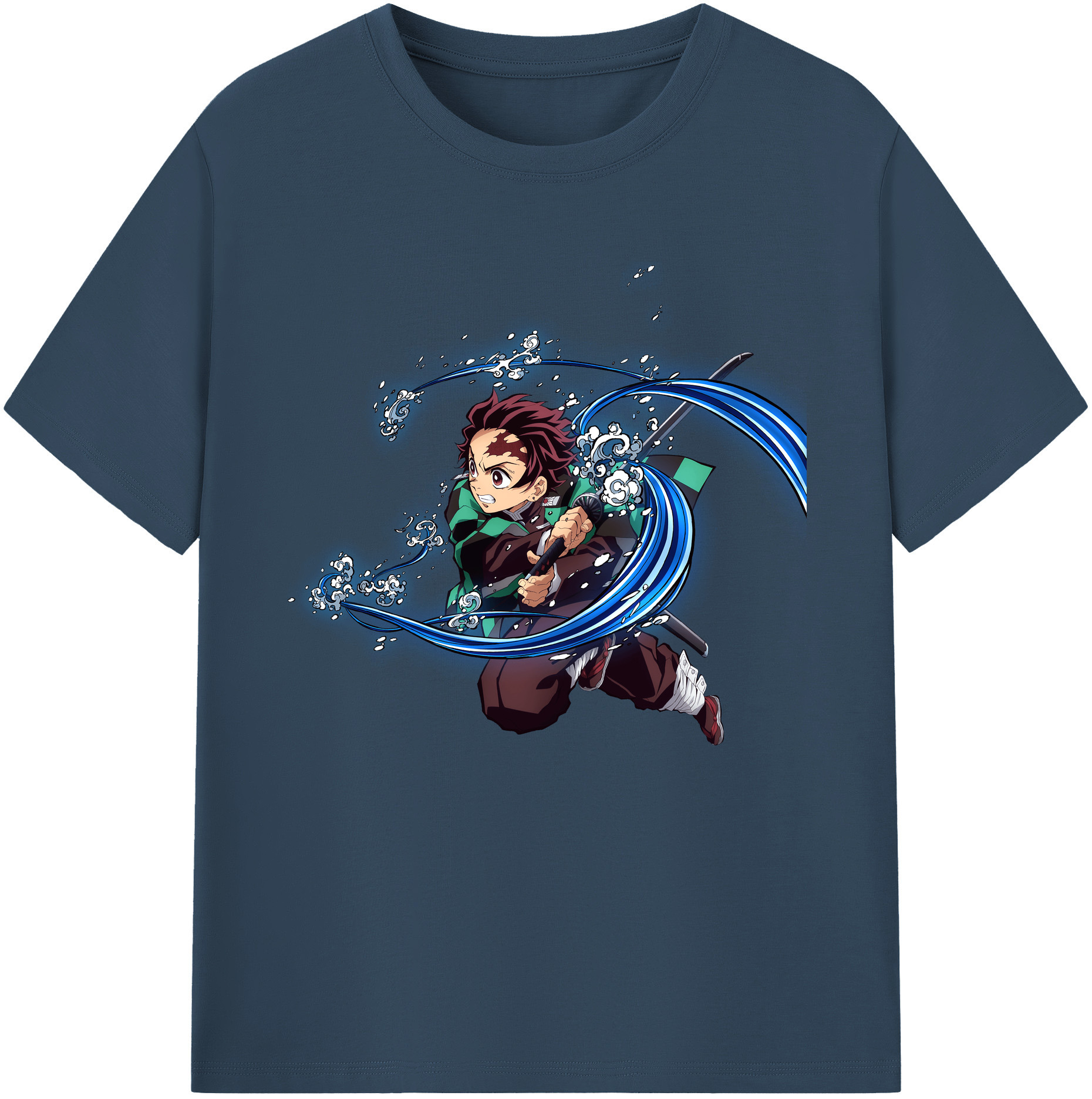 （画像用） 鬼滅の刃 竈門 炭治郎／かまど たんじろう Kamado Tanjirou 綿100％半袖Tシャツ（フロントプリント）