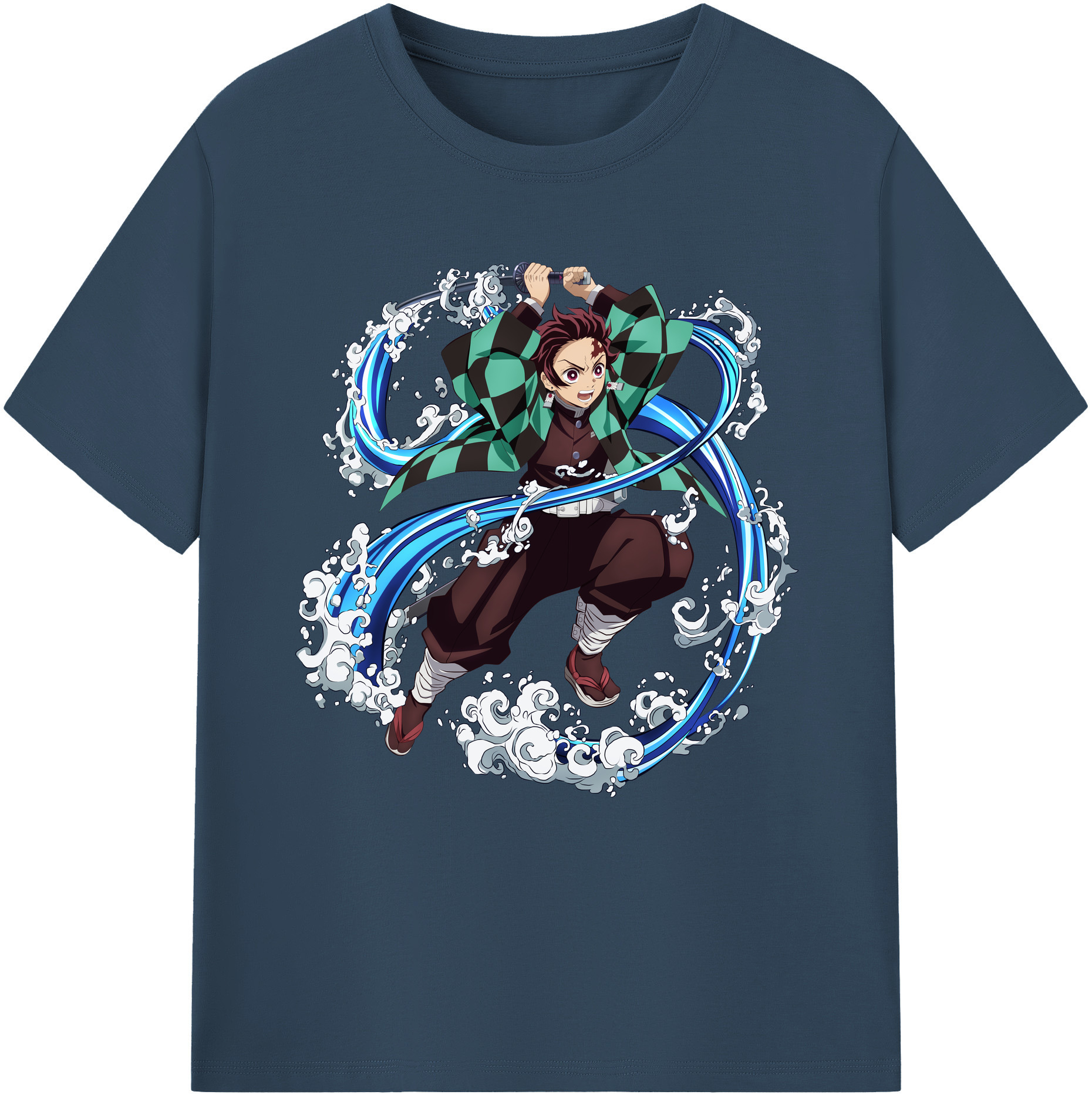 （画像用） 鬼滅の刃 竈門 炭治郎／かまど たんじろう Kamado Tanjirou 綿100％半袖Tシャツ（フロントプリント）