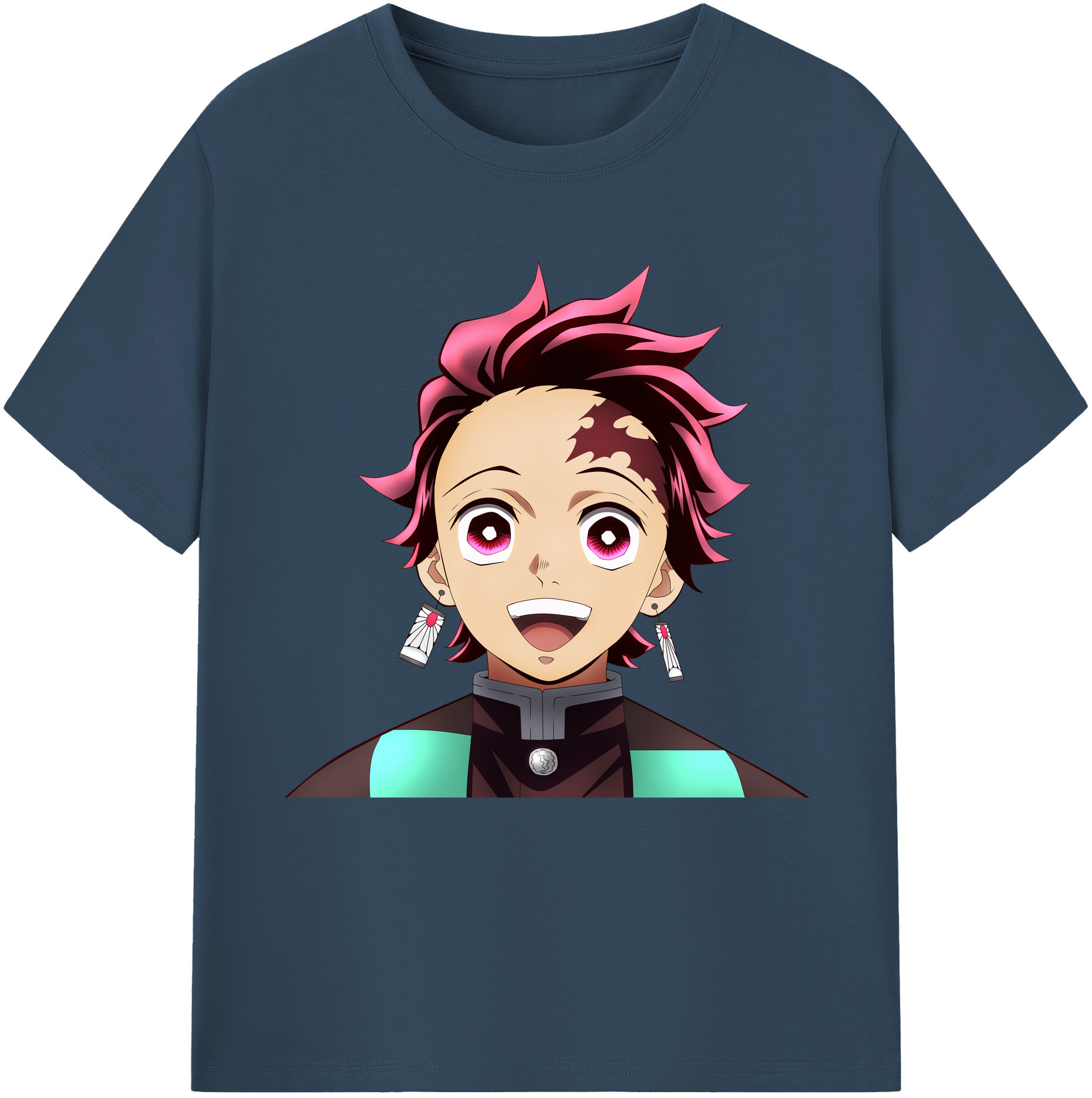 （画像用） 鬼滅の刃 竈門 炭治郎／かまど たんじろう Kamado Tanjirou 綿100％半袖Tシャツ（フロントプリント）