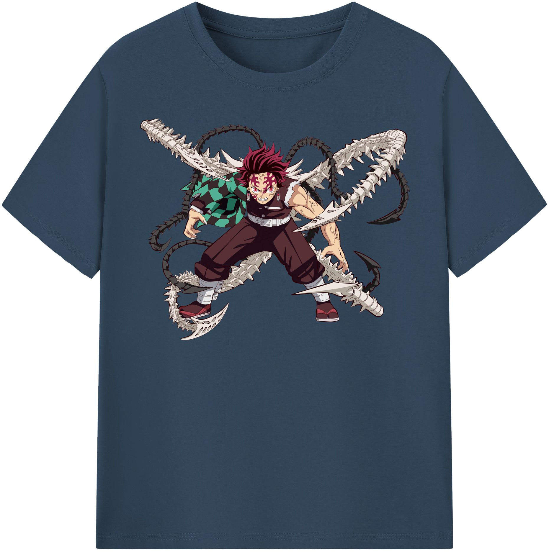 （画像用） 鬼滅の刃 竈門 炭治郎／かまど たんじろう Kamado Tanjirou 綿100％半袖Tシャツ（フロントプリント）