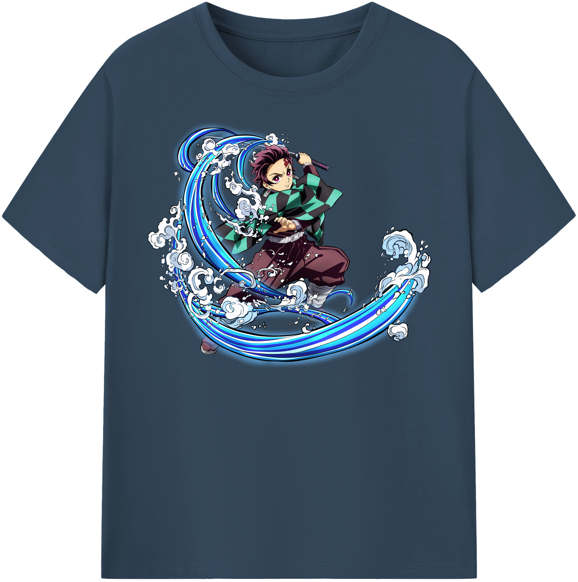 （画像用） 鬼滅の刃 竈門 炭治郎／かまど たんじろう Kamado Tanjirou 綿100％半袖Tシャツ（フロントプリント）