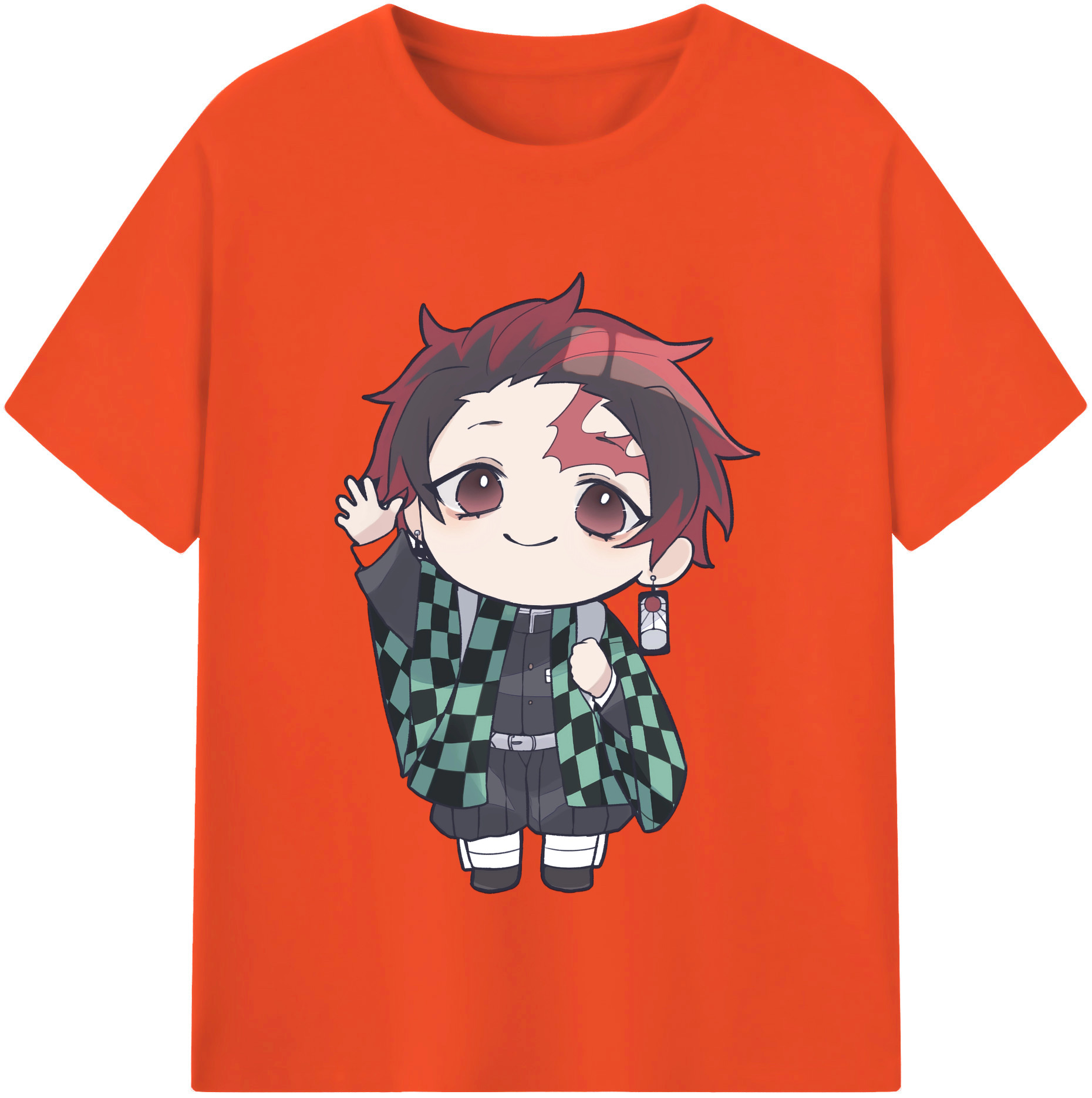 （画像用） 鬼滅の刃 竈門 炭治郎／かまど たんじろう Kamado Tanjirou 綿100％半袖Tシャツ（フロントプリント）