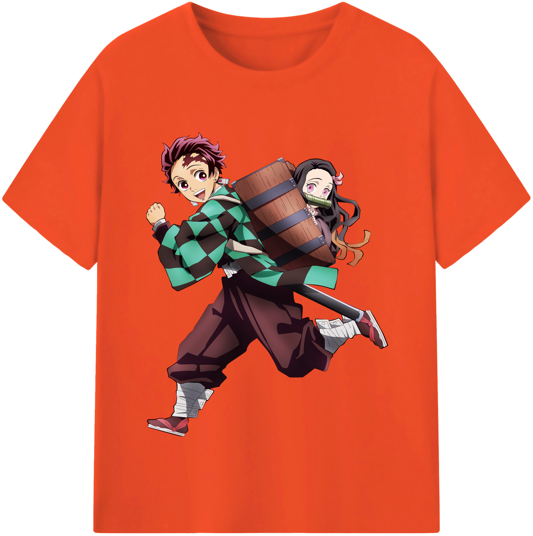 （画像用） 鬼滅の刃 竈門 炭治郎／かまど たんじろう Kamado Tanjirou 綿100％半袖Tシャツ（フロントプリント）