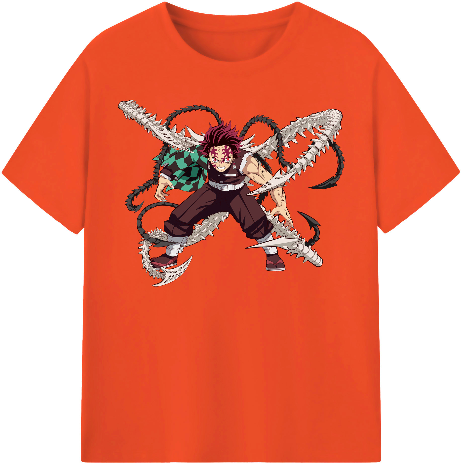 （画像用） 鬼滅の刃 竈門 炭治郎／かまど たんじろう Kamado Tanjirou 綿100％半袖Tシャツ（フロントプリント）