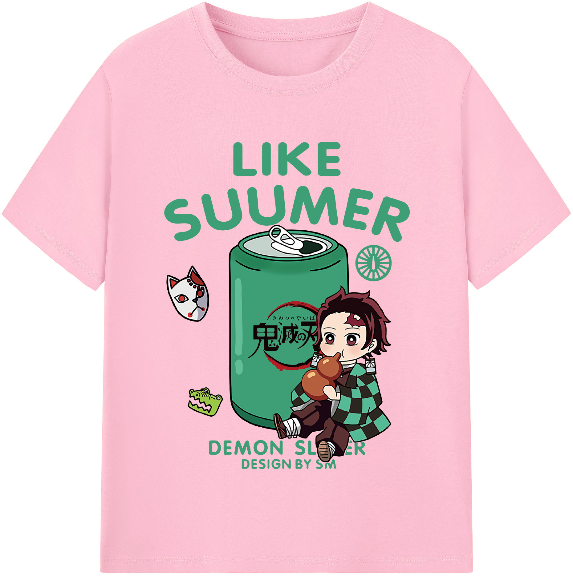 （画像用） 鬼滅の刃 竈門 炭治郎／かまど たんじろう Kamado Tanjirou 綿100％半袖Tシャツ（フロントプリント）