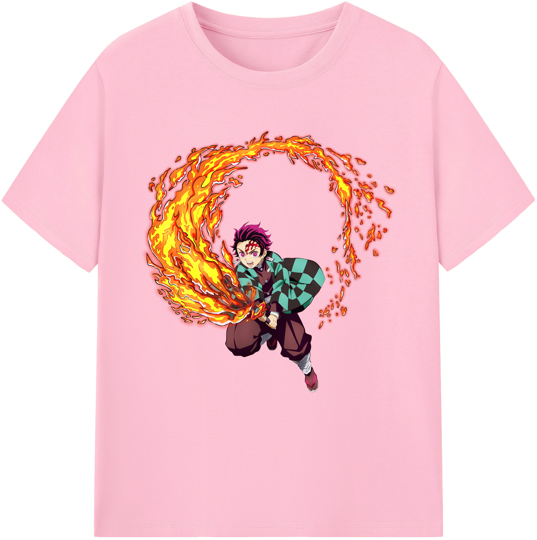 （画像用） 鬼滅の刃 竈門 炭治郎／かまど たんじろう Kamado Tanjirou 綿100％半袖Tシャツ（フロントプリント）