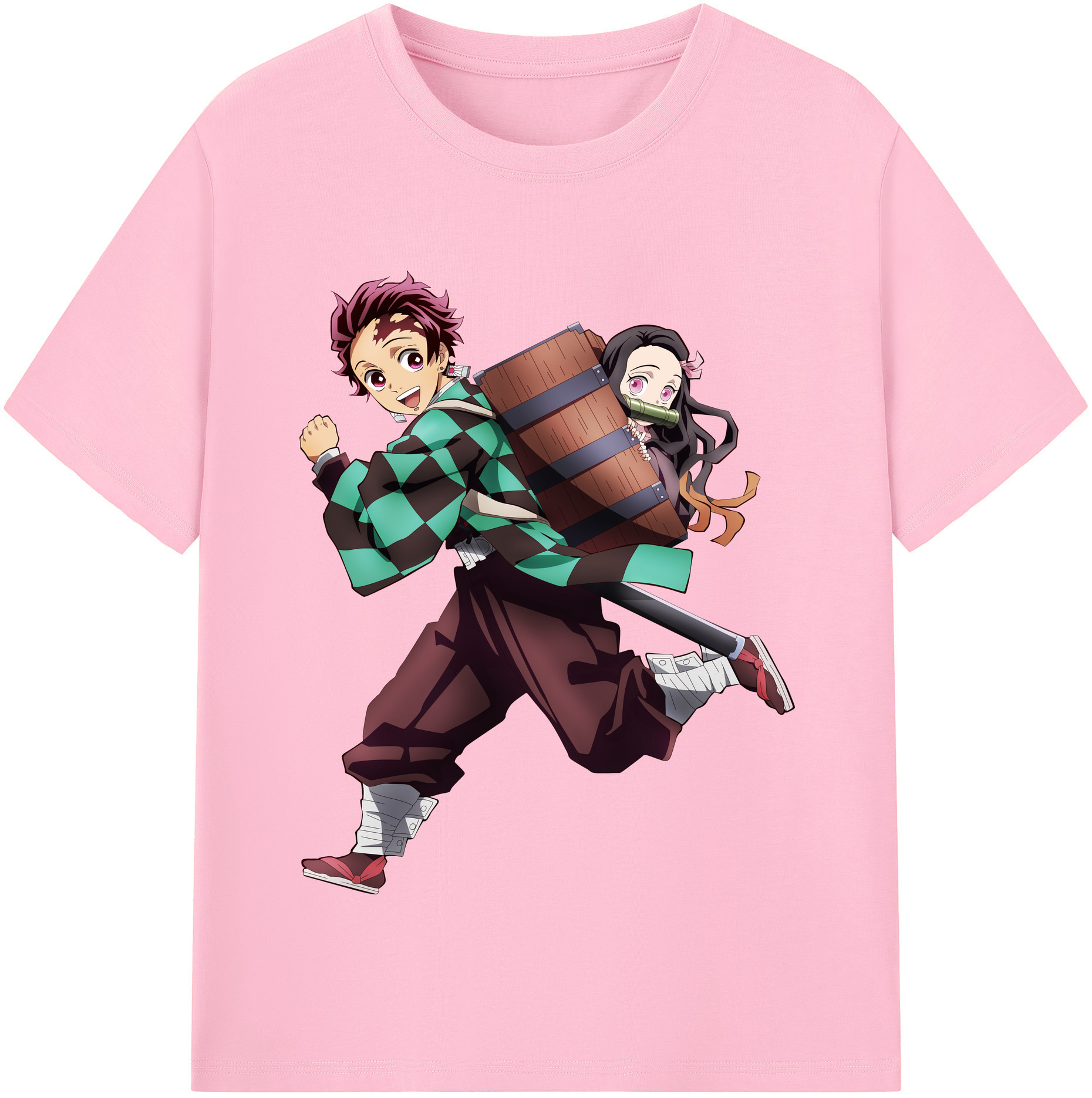 （画像用） 鬼滅の刃 竈門 炭治郎／かまど たんじろう Kamado Tanjirou 綿100％半袖Tシャツ（フロントプリント）