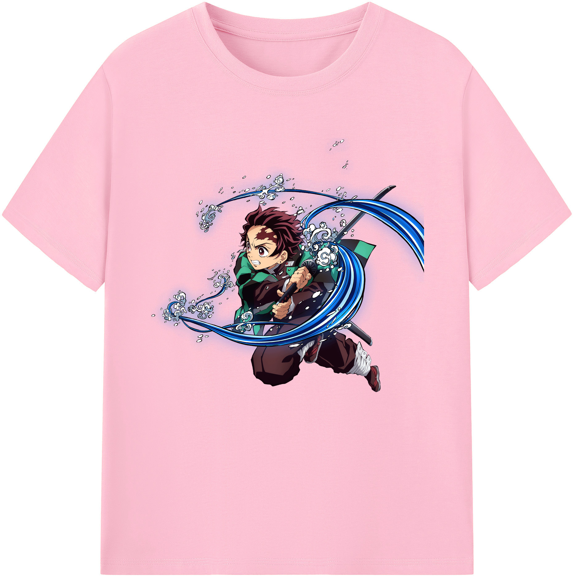 （画像用） 鬼滅の刃 竈門 炭治郎／かまど たんじろう Kamado Tanjirou 綿100％半袖Tシャツ（フロントプリント）