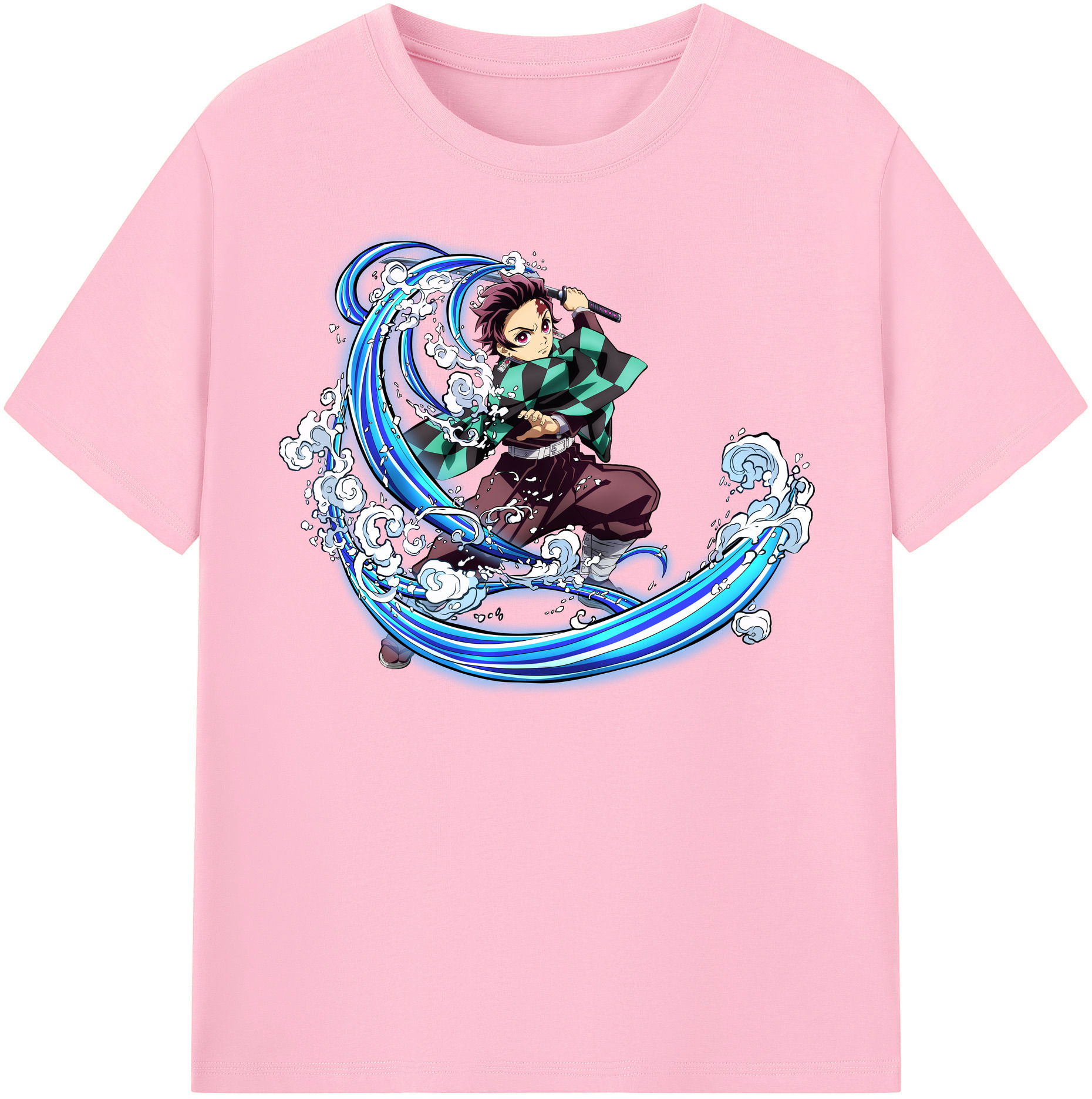 （画像用） 鬼滅の刃 竈門 炭治郎／かまど たんじろう Kamado Tanjirou 綿100％半袖Tシャツ（フロントプリント）
