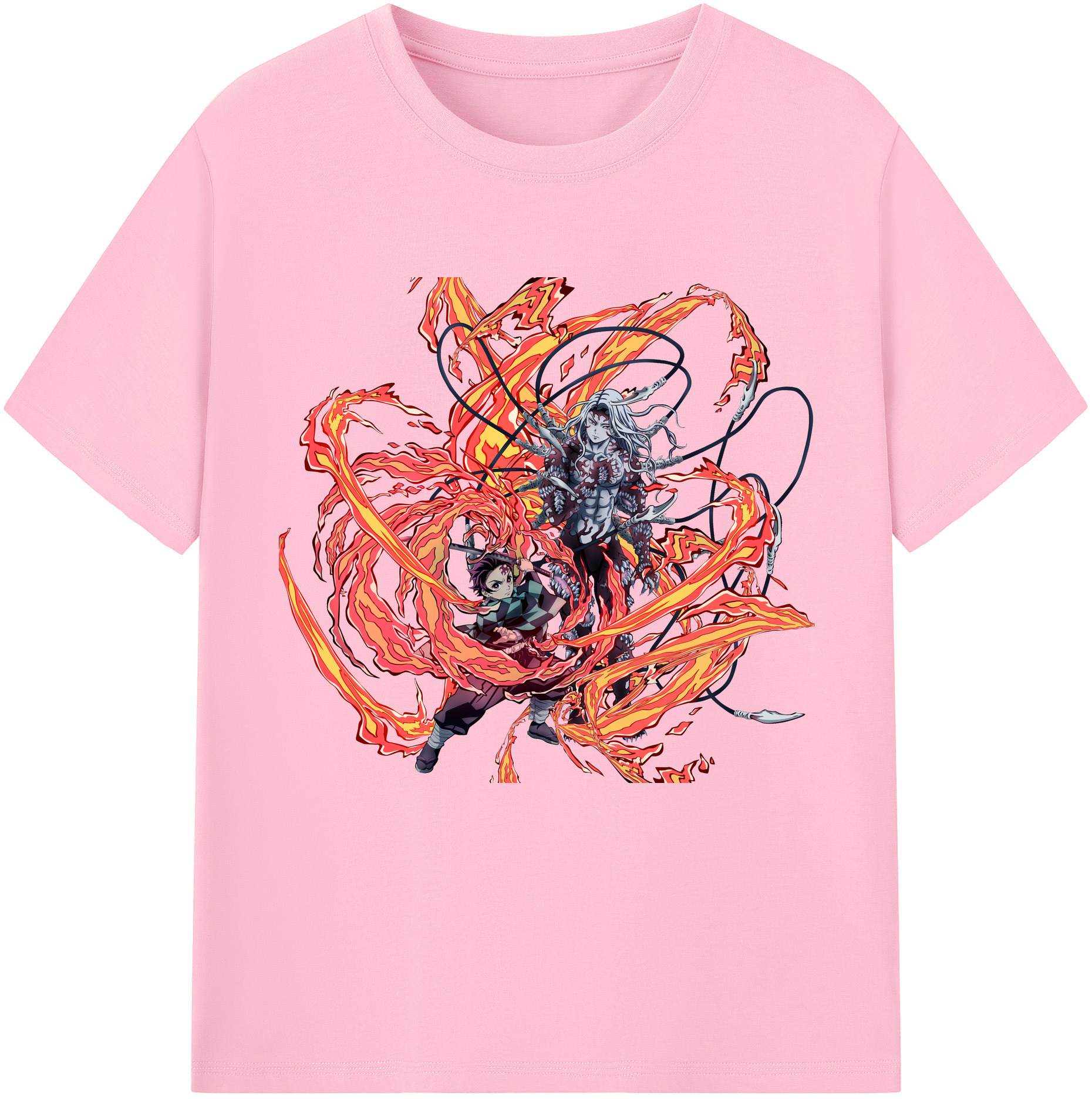 （画像用） 鬼滅の刃 竈門 炭治郎／かまど たんじろう Kamado Tanjirou 綿100％半袖Tシャツ（フロントプリント）