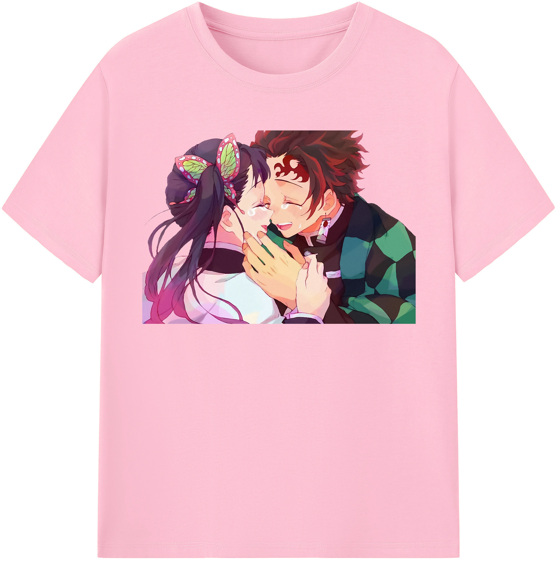 （画像用） 鬼滅の刃 竈門 炭治郎／かまど たんじろう Kamado Tanjirou 綿100％半袖Tシャツ（フロントプリント）
