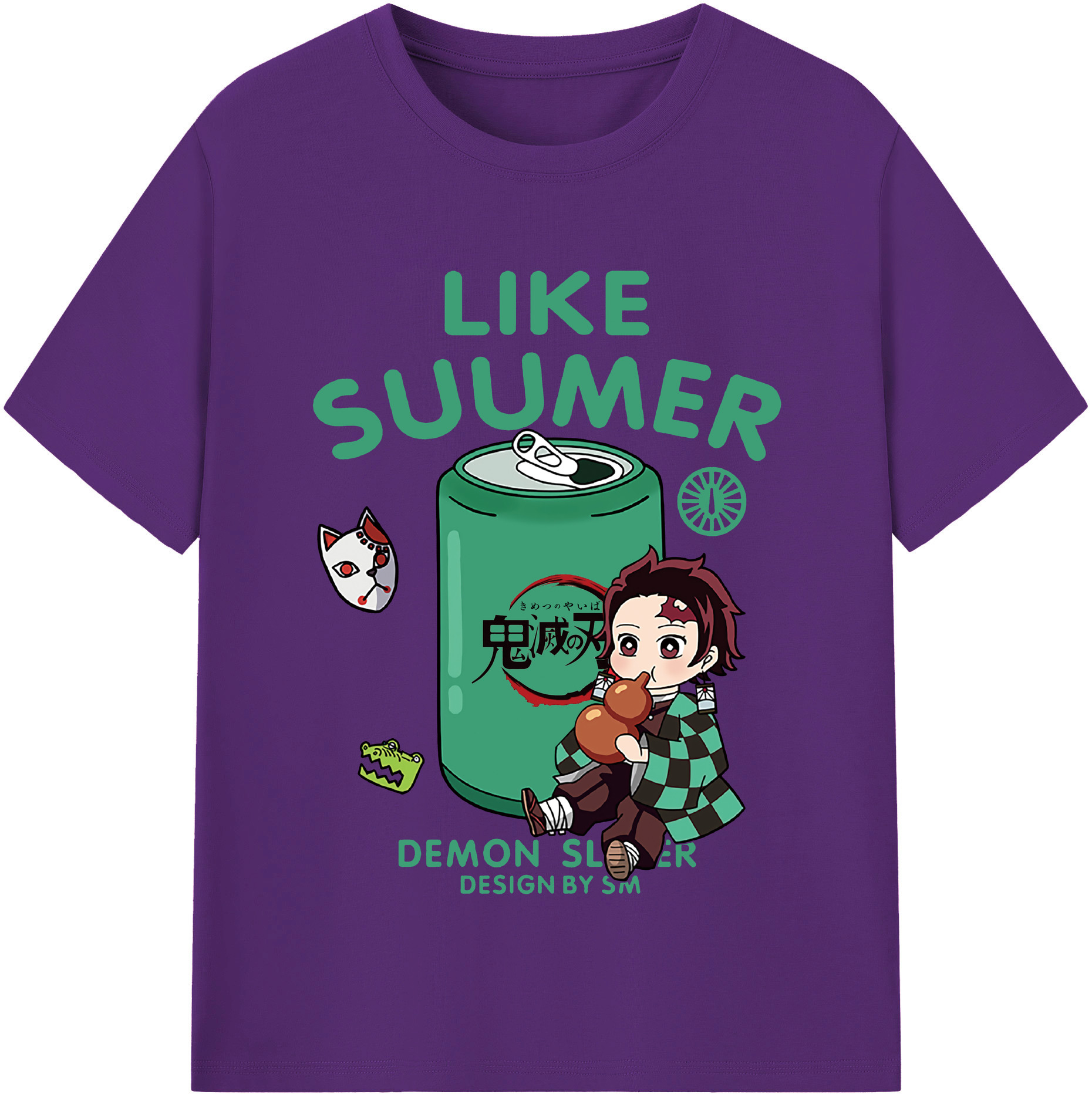 （画像用） 鬼滅の刃 竈門 炭治郎／かまど たんじろう Kamado Tanjirou 綿100％半袖Tシャツ（フロントプリント）